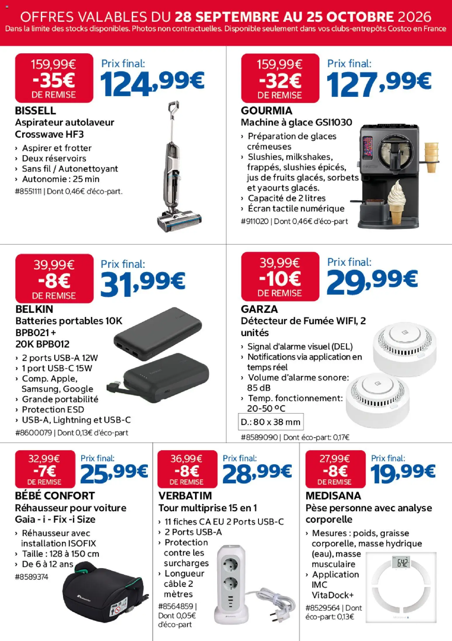 {H1} | Page: 3 | Produits: Machine à glace, Détecteur de fumée, Aspirateur, Masse