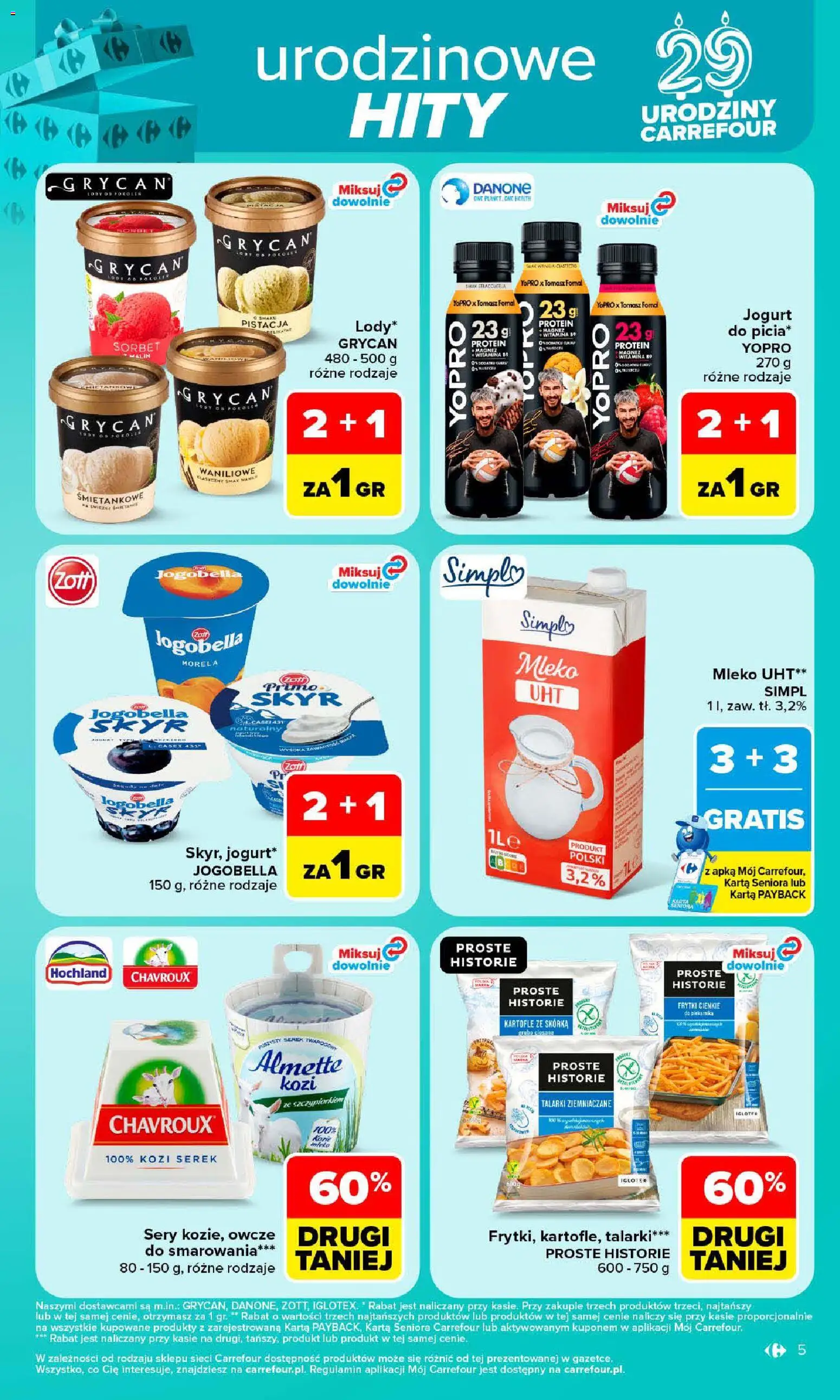 Carrefour gazetka od 19.10.2026 | Strona: 5 | Produkty: Sorbet, Mleko, Mleko UHT, Wanilia