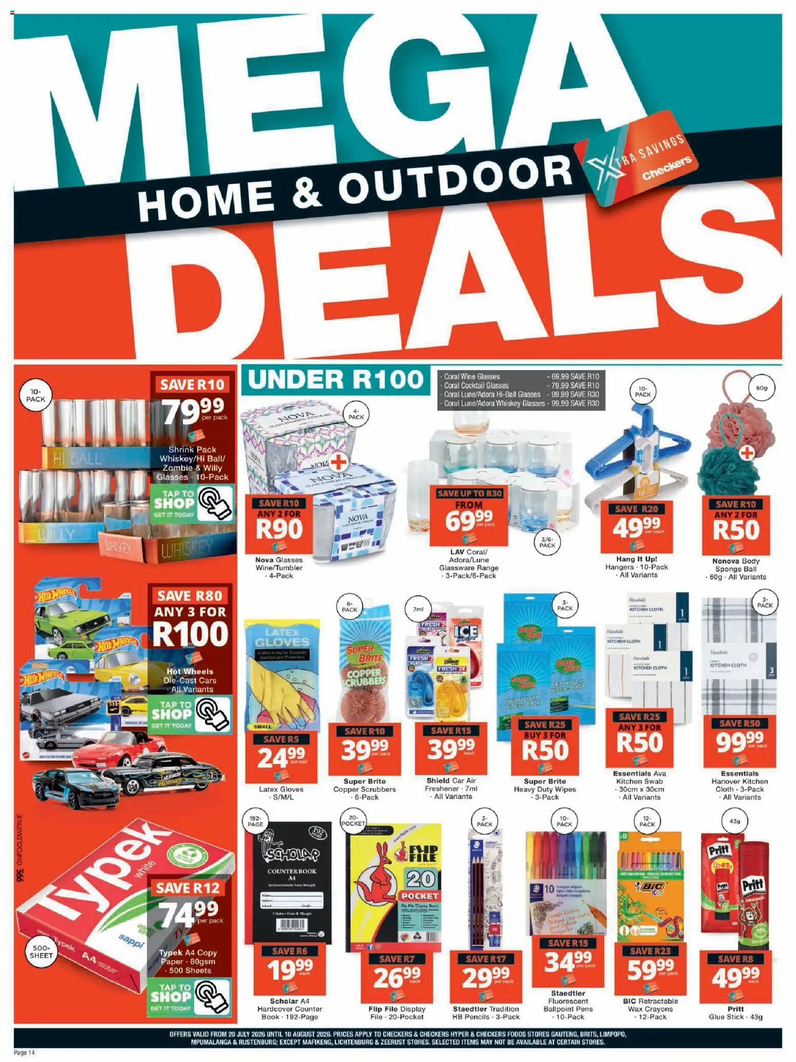 New Checkers catalogue – valid from 20/07/2026 | Page: 14 | Products: Gloves, Wax, Wine, Tap