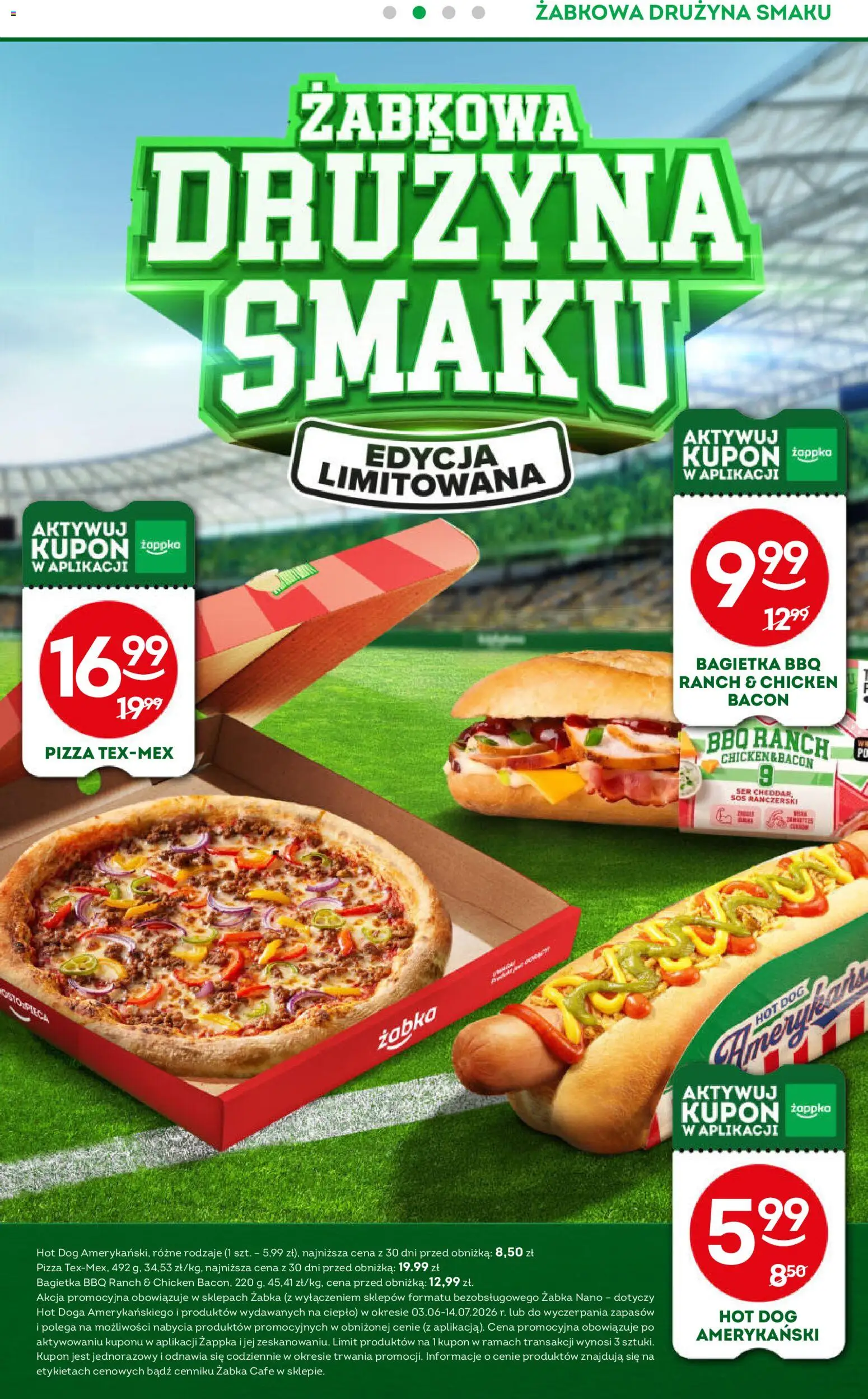 Żabka gazetka od 17.06.2026 | Strona: 13 | Produkty: Bagietka, Ser, Pizza, Sos
