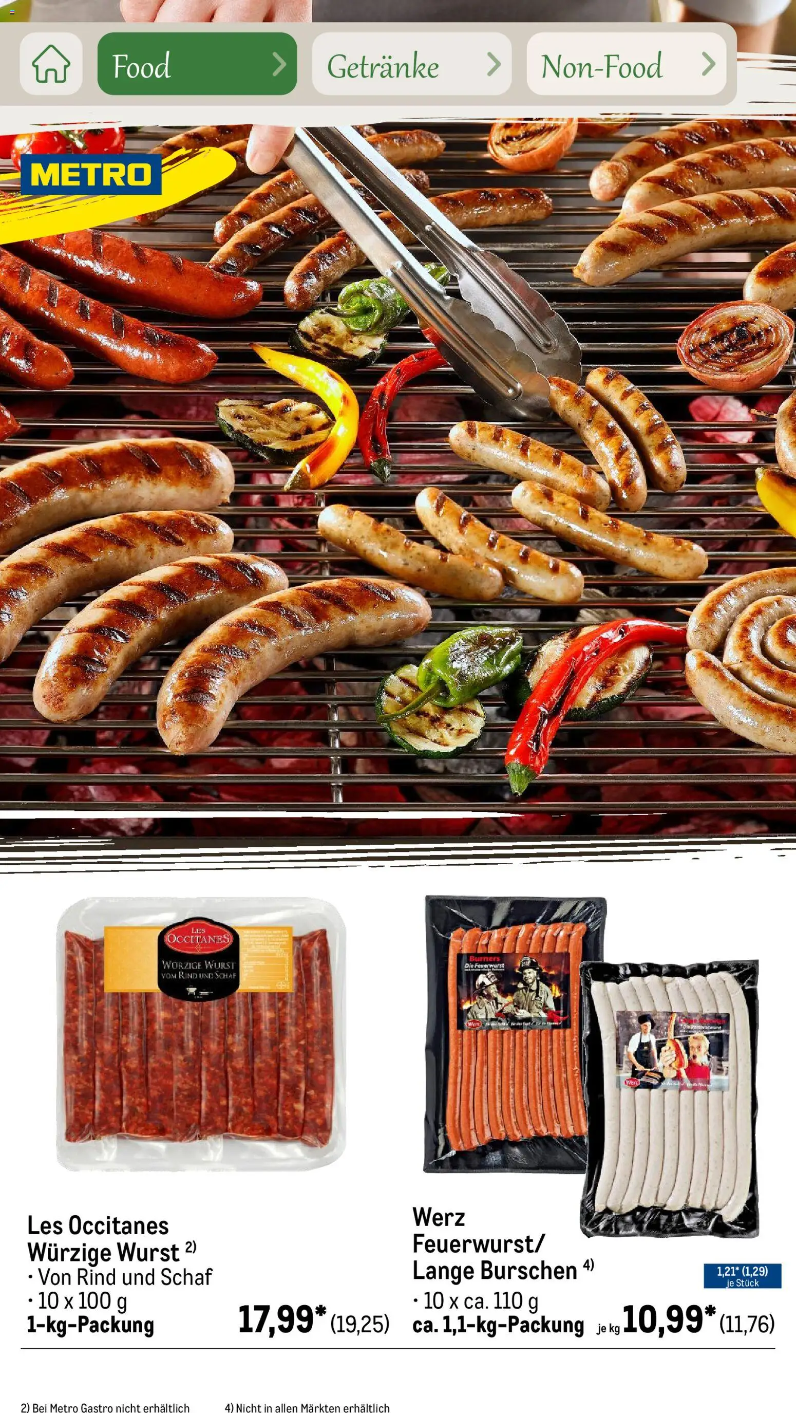 Metro Saisonkatalog Outdoor Dining – gültig ab 01.06.2026 | Seite: 9 | Produkte: Wurst