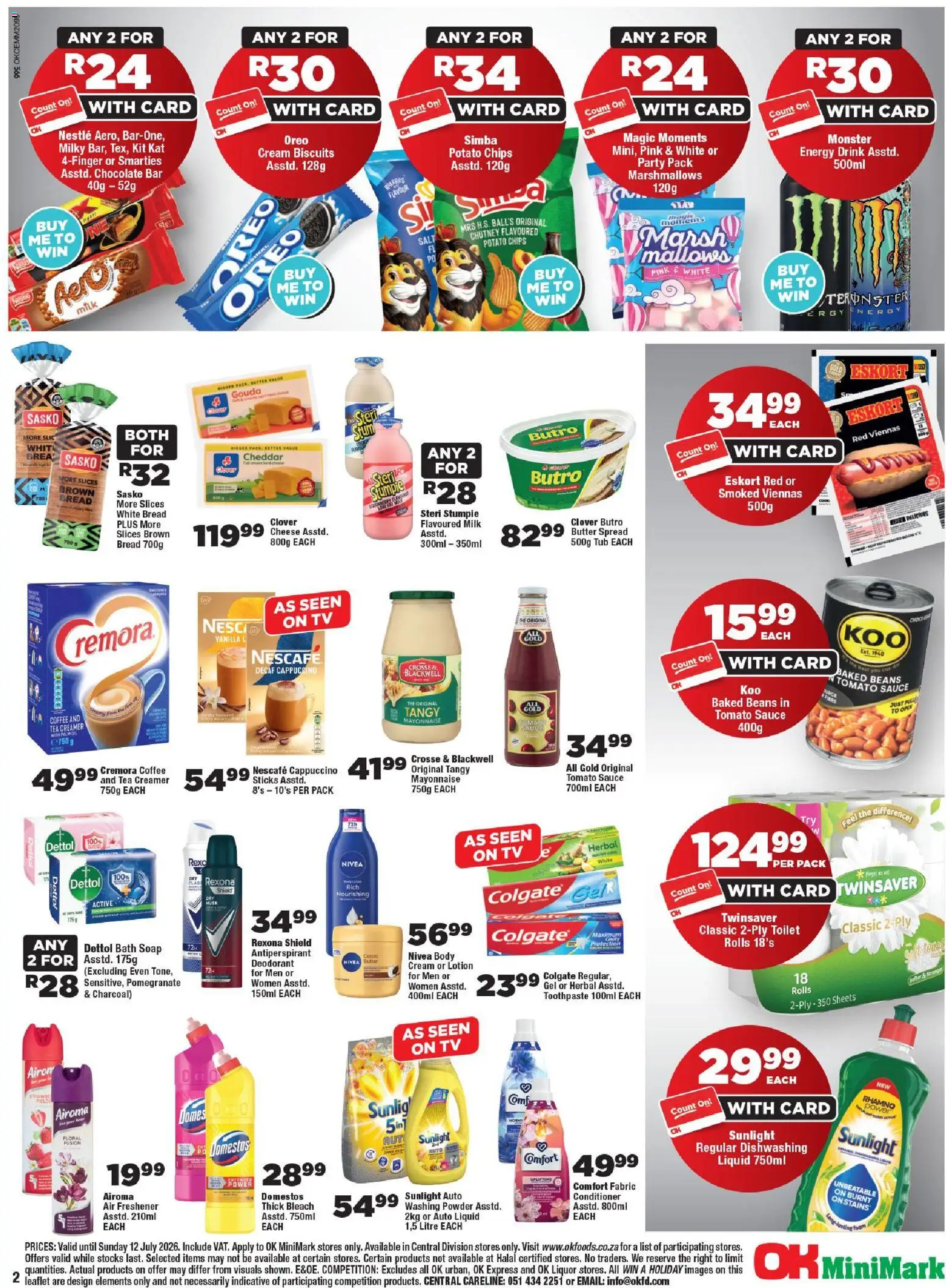 New OK Foods catalogue – valid from 24/06/2026 | Page: 2 | Products: Bleach, Tea, Conditioner, Chips