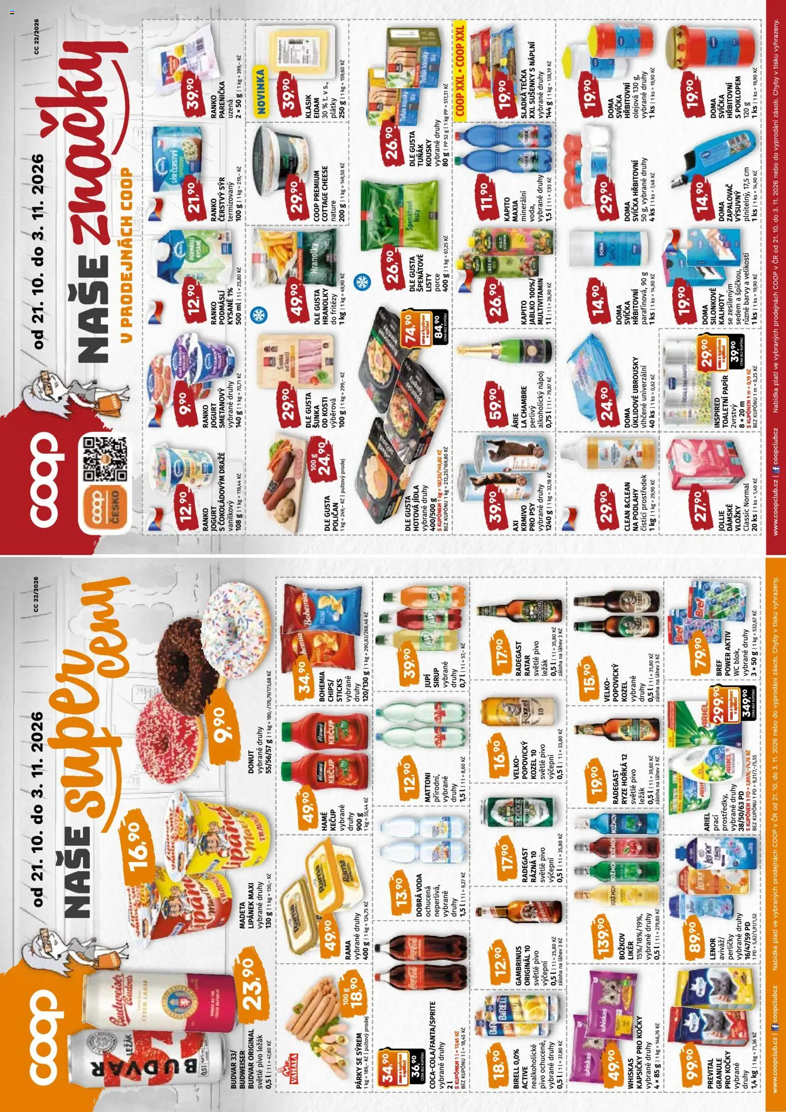 Coop leták od 21.10.2026 | Strana: 4 | Produkty: Pivo, Sirup, Božkov, Gambrinus