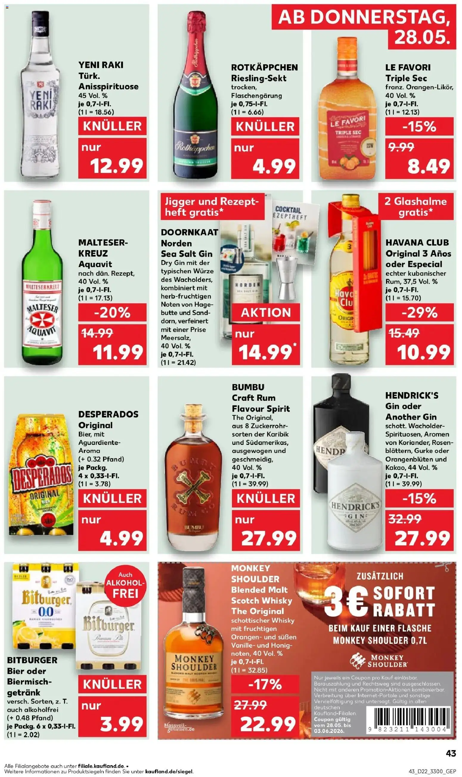 Kaufland Prospekt Freiberg – gültig ab 26.05.2026 | Seite: 48 | Produkte: Whisky, Bier, Rum, Desperados