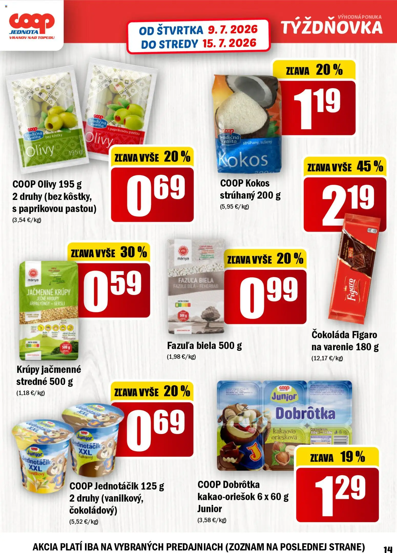 Nové COOP Jednota akcie – leták je platný od 09.07.2026 | Strana: 14