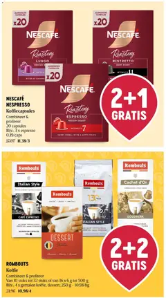 NESCAFÉ NESPRESSO Koffiecapsules, Combineer & profiteer 20 capsules Bijv.: 3 x espresso 0,19/caps - Voorbeeld van een folder van Delhaize, geldig van 08/10/2026 | Pagina: 35