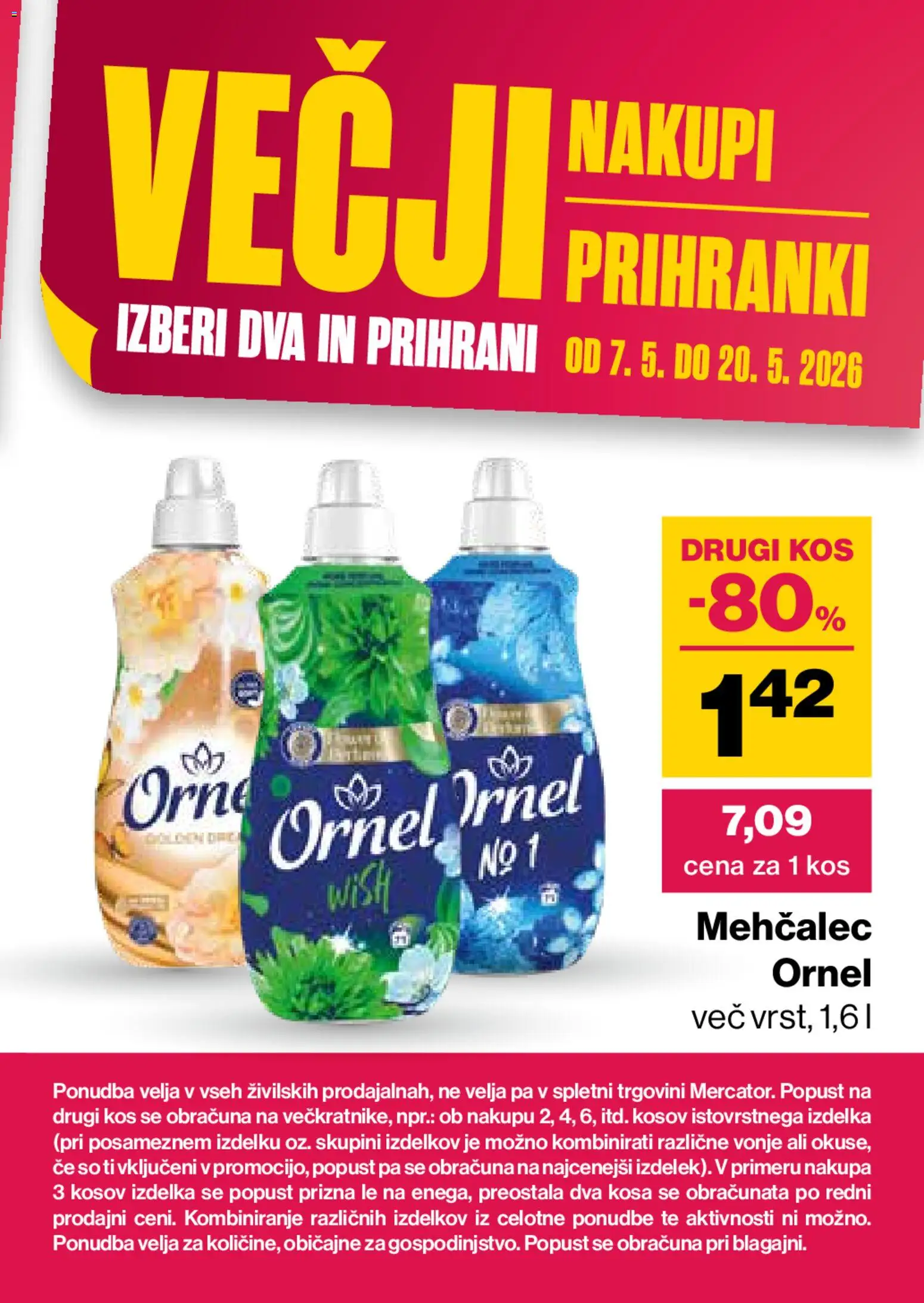 Novi Mercator katalog ponudbe – veljaven od 07.05.2026 | Stran: 53 | Izdelki: Mehčalec, Kos
