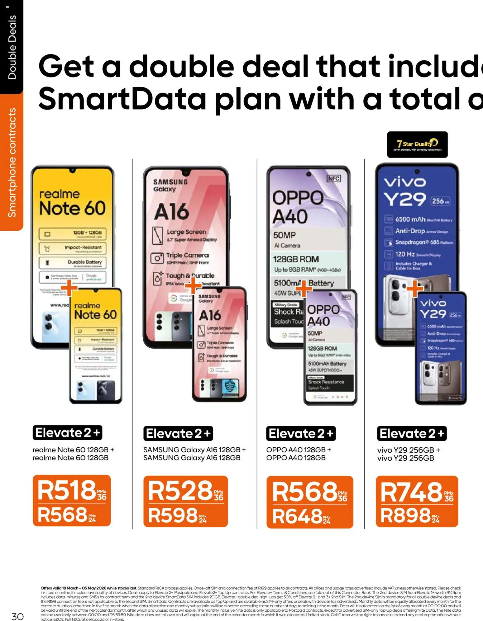 New Cell C catalogue – valid from 18.03.2026 | Page: 32 | Products: Data, Sim, Smartphone, Charger