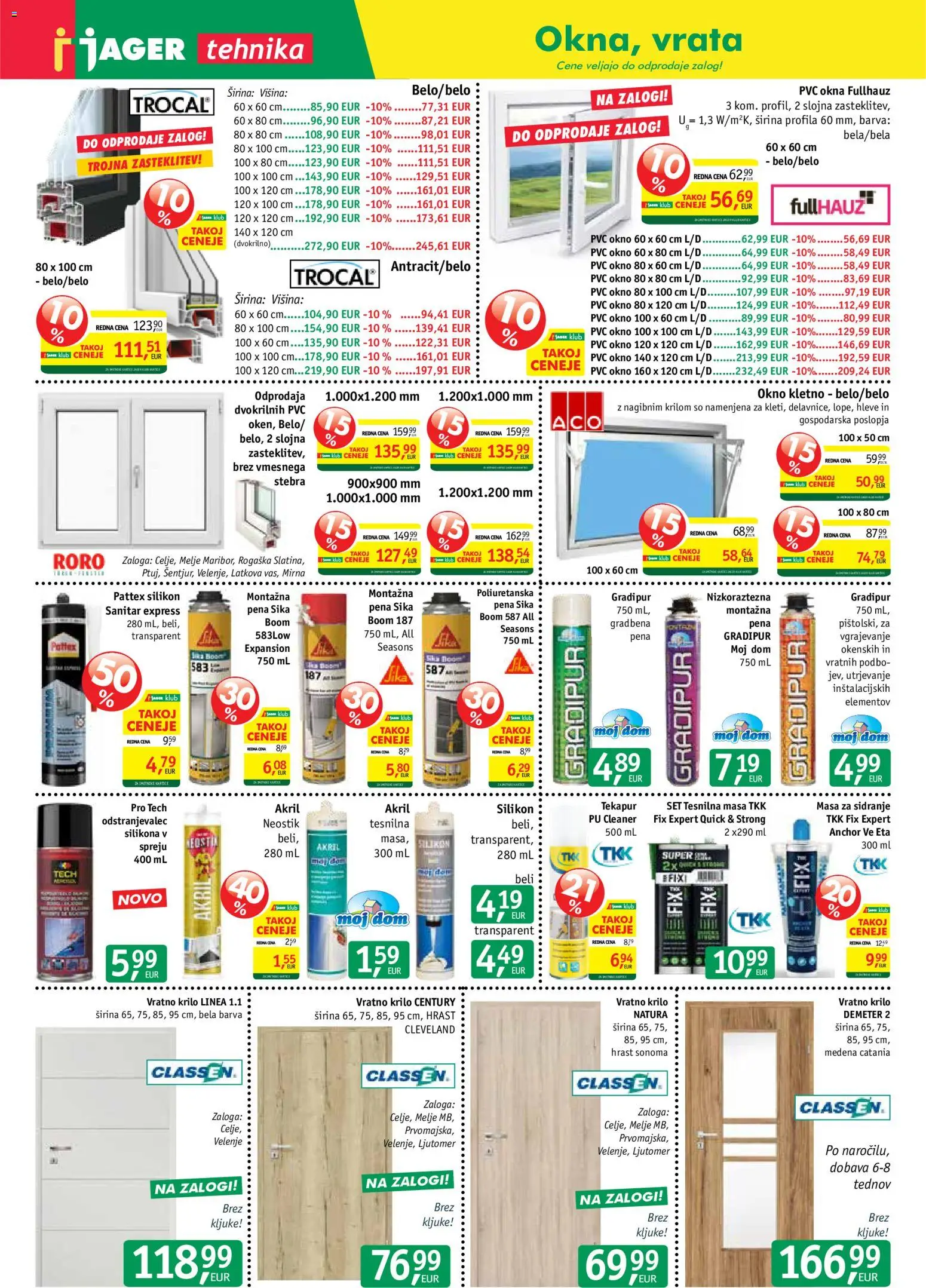 Novi Jager katalog ponudbe – veljaven od 30.09.2026 | Stran: 1 | Izdelki: Okno, Krilo, Barva, Vrata
