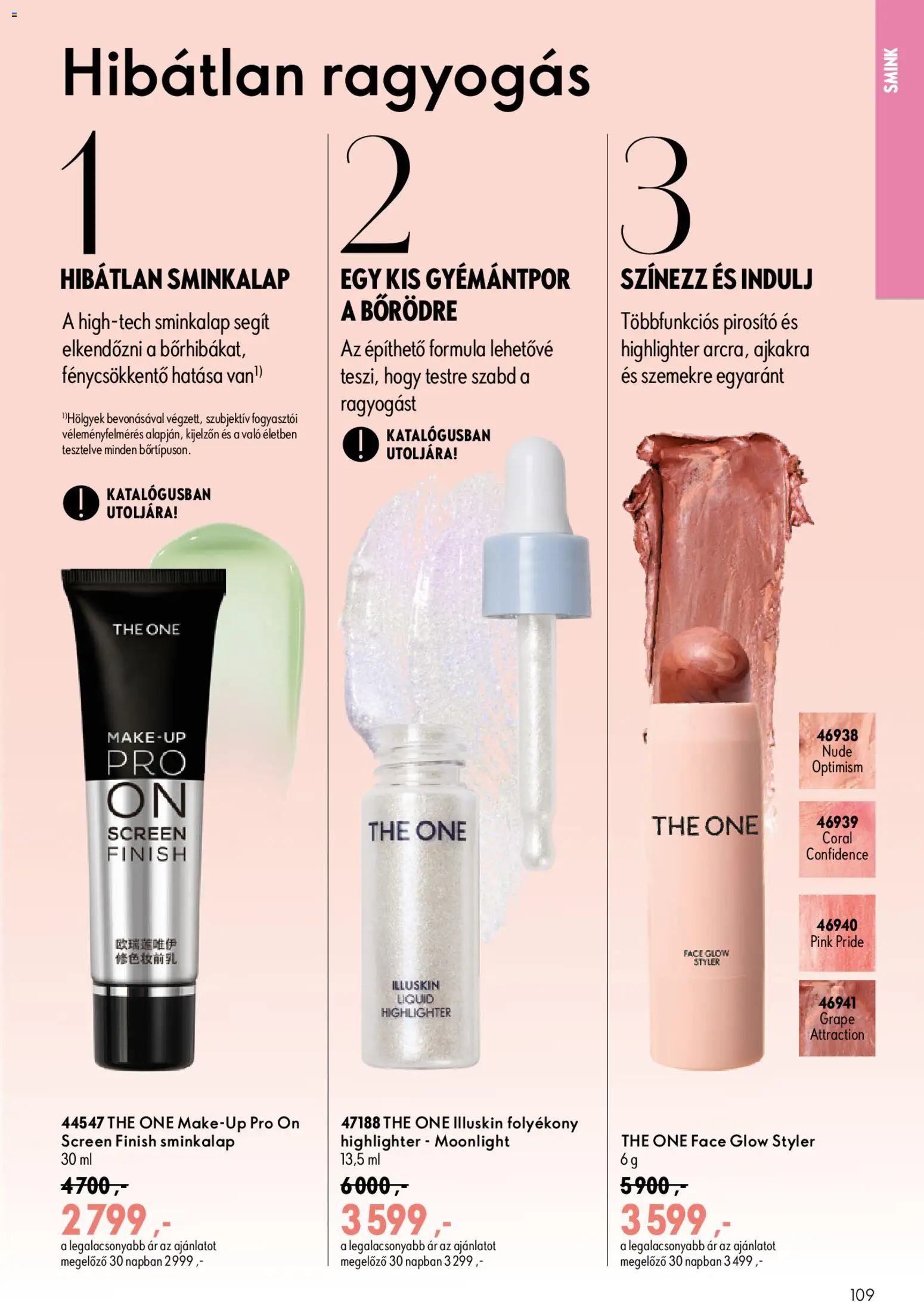 Oriflame akciós ujság - amely érvényes a következő dátumtól: 2026.09.09. | Oldal: 109 | Termékek: Smink, Pirosító, Finish