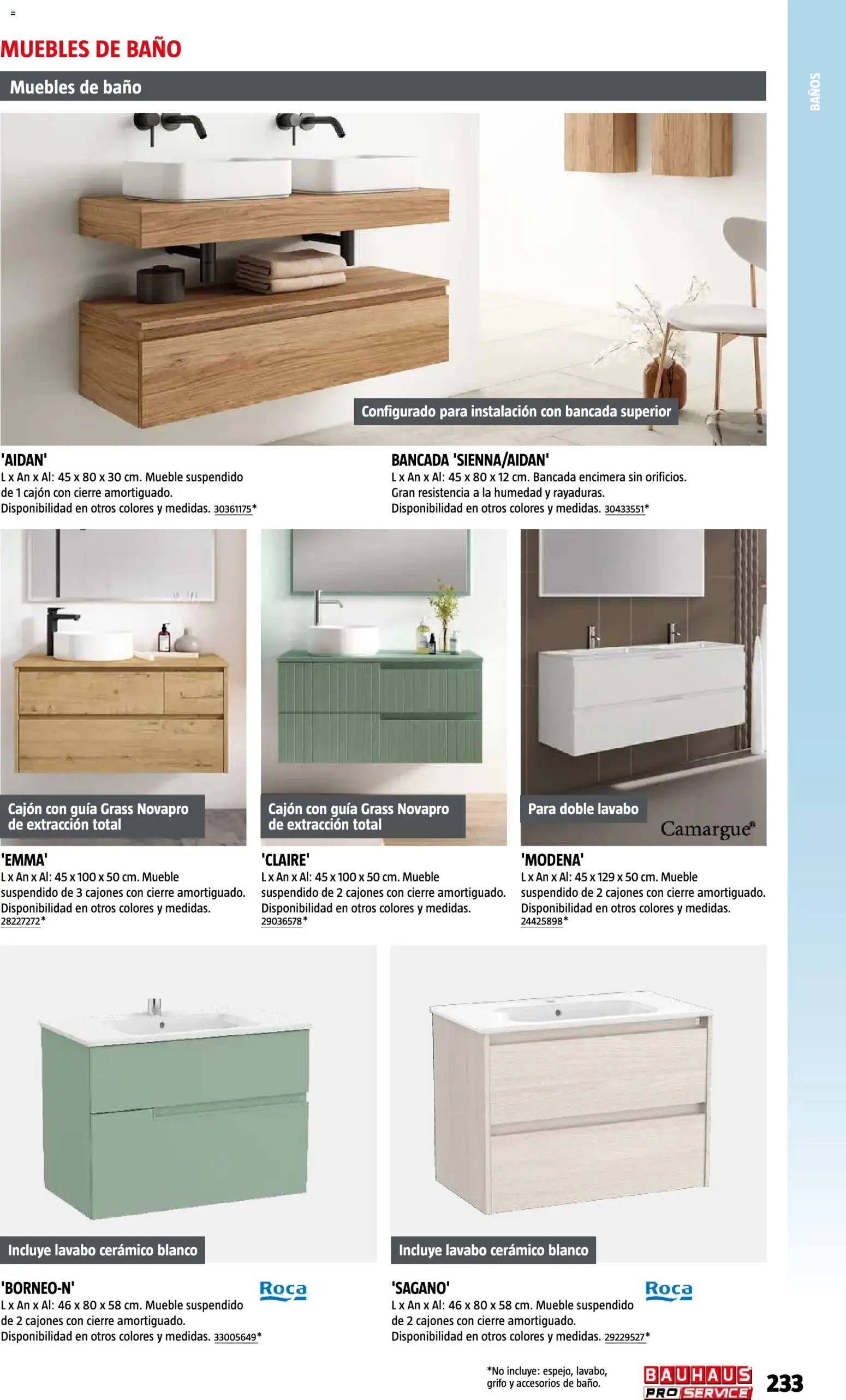Bauhaus ProService │ válido desde el 11/05/2026 | Página: 233 | Productos: Muebles, Lavabo, Baño