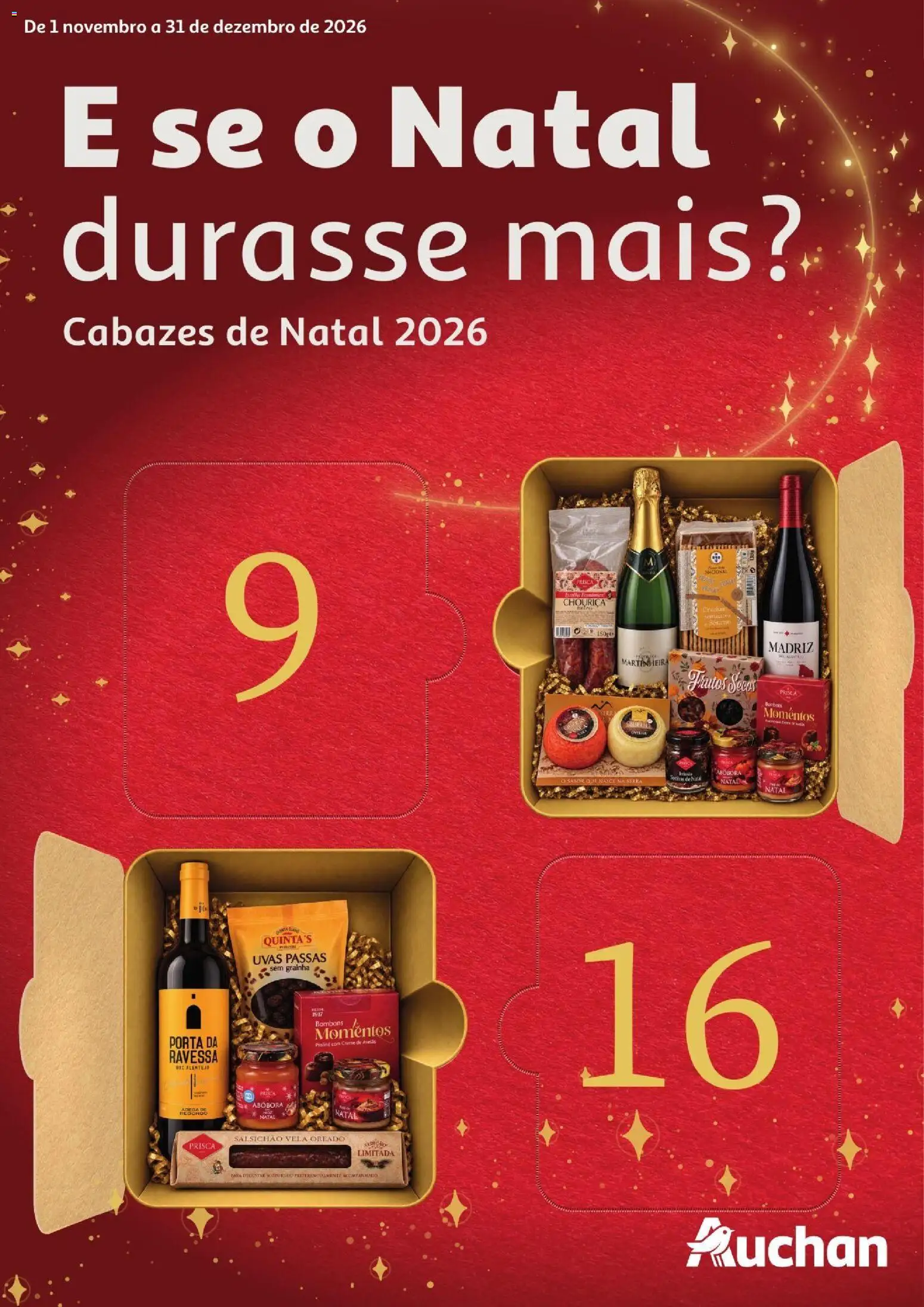 Auchan Cabazes de Natal 2026 │ válido de 01/11/2026 | Página: 1 | Produtos: Porta, Abóbora, Creme, Uvas