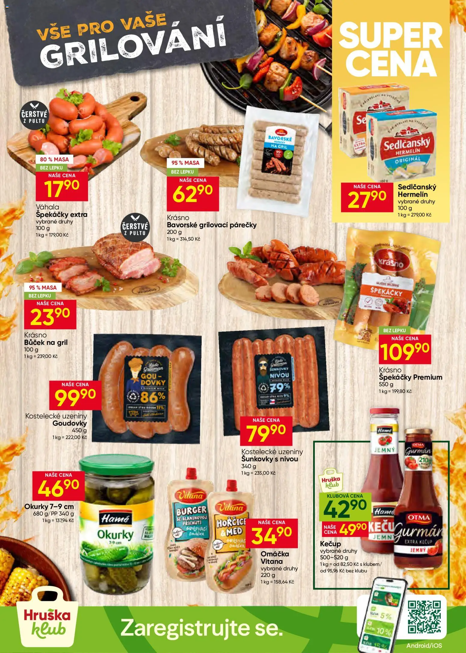 Hruška leták od 08.07.2026 | Strana: 5 | Produkty: Burger, Grilování, Kečup, Špekáčky