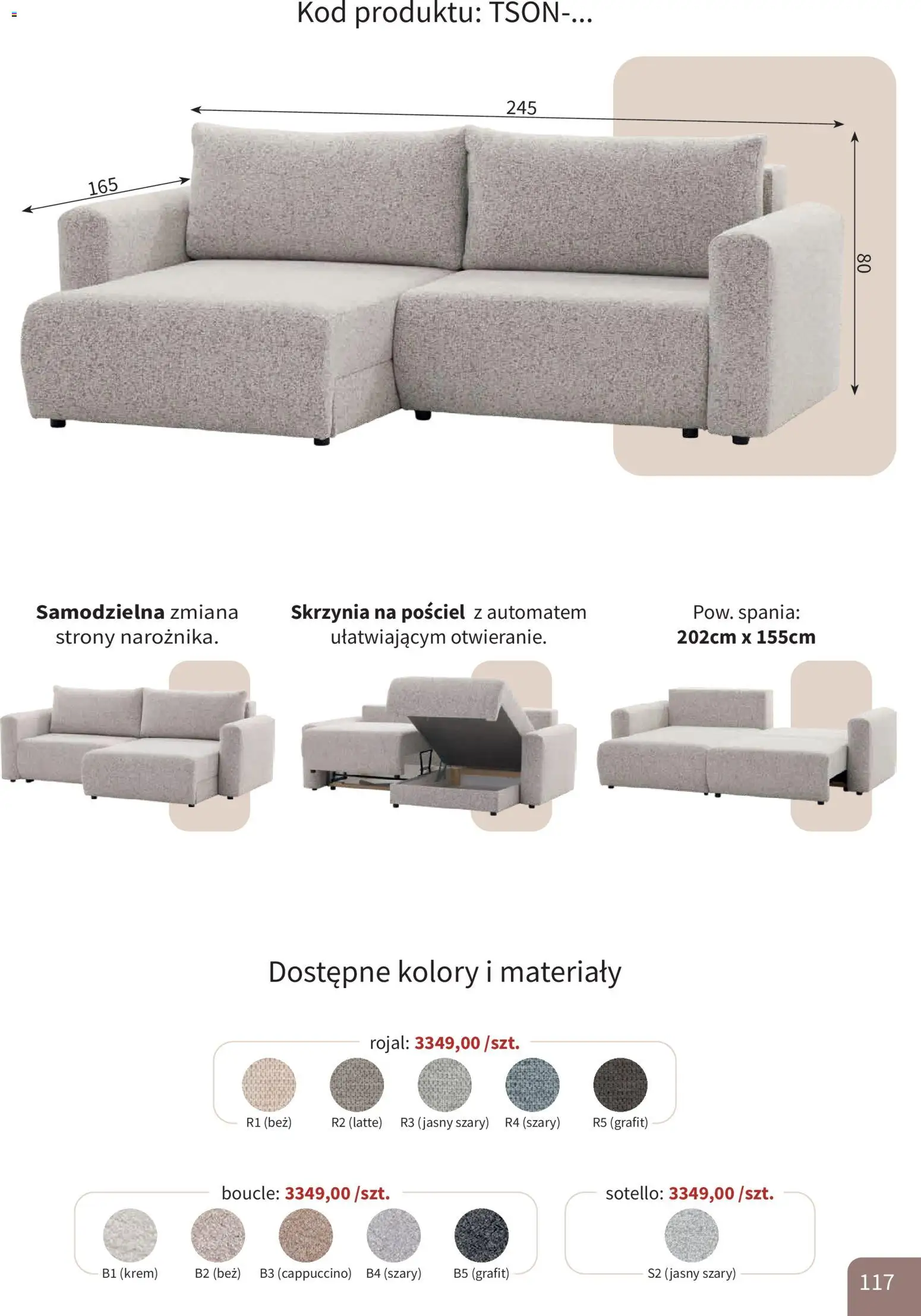 Bodzio Katalog od 01.08.2026 | Strona: 117 | Produkty: Pościel, Cappuccino, Krem
