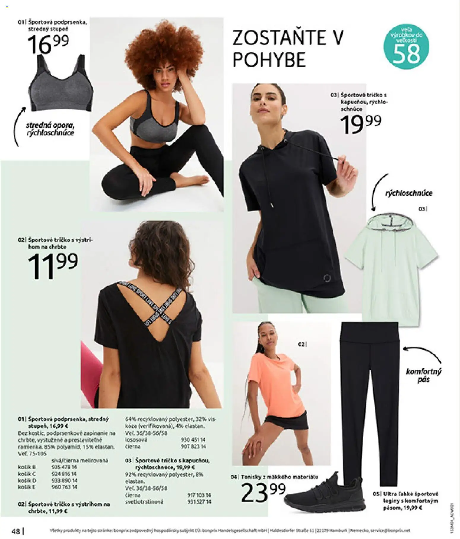 Nové Bonprix akcie – leták je platný od 31.03.2026 | Strana: 50 | Produkty: Tričko, Legíny, Tenisky