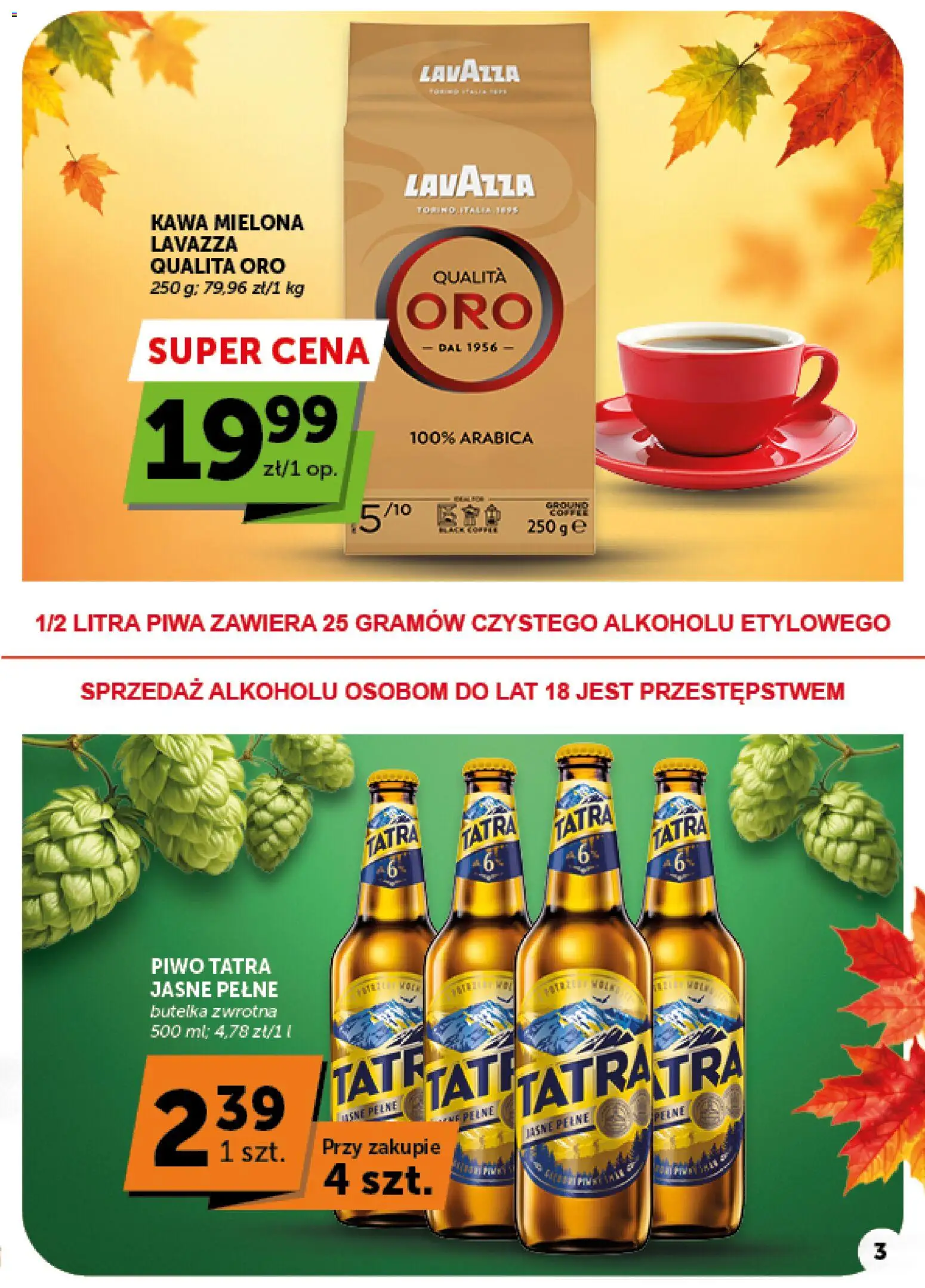 ABC gazetka - Market od 15.10.2026 | Strona: 3 | Produkty: Lavazza, Kawa, Piwo, Kawa mielona
