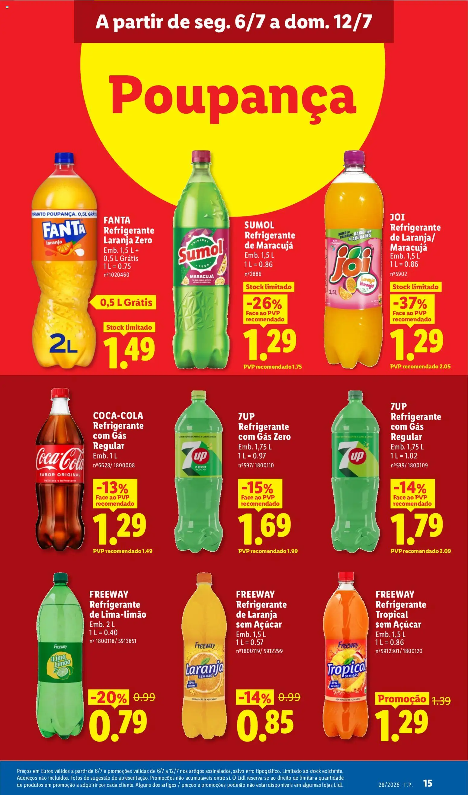 Lidl folheto │ válido de 06/07/2026 | Página: 15 | Produtos: Refrigerante, Fanta, Coca-cola, Soda