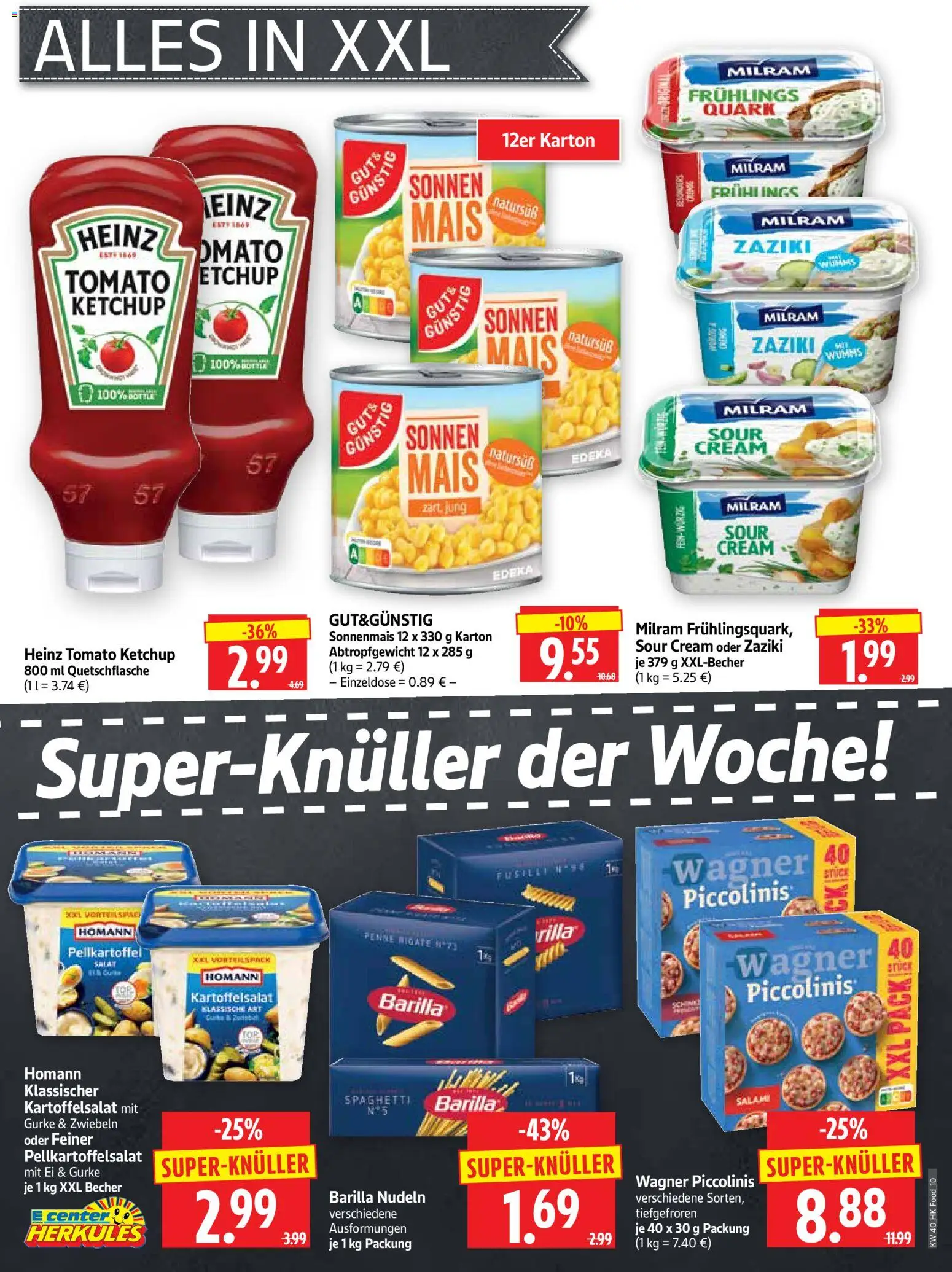 HERKULES Prospekt – gültig ab 28.09.2026 | Seite: 10 | Produkte: Quark, Spaghetti, Salami, Nudeln