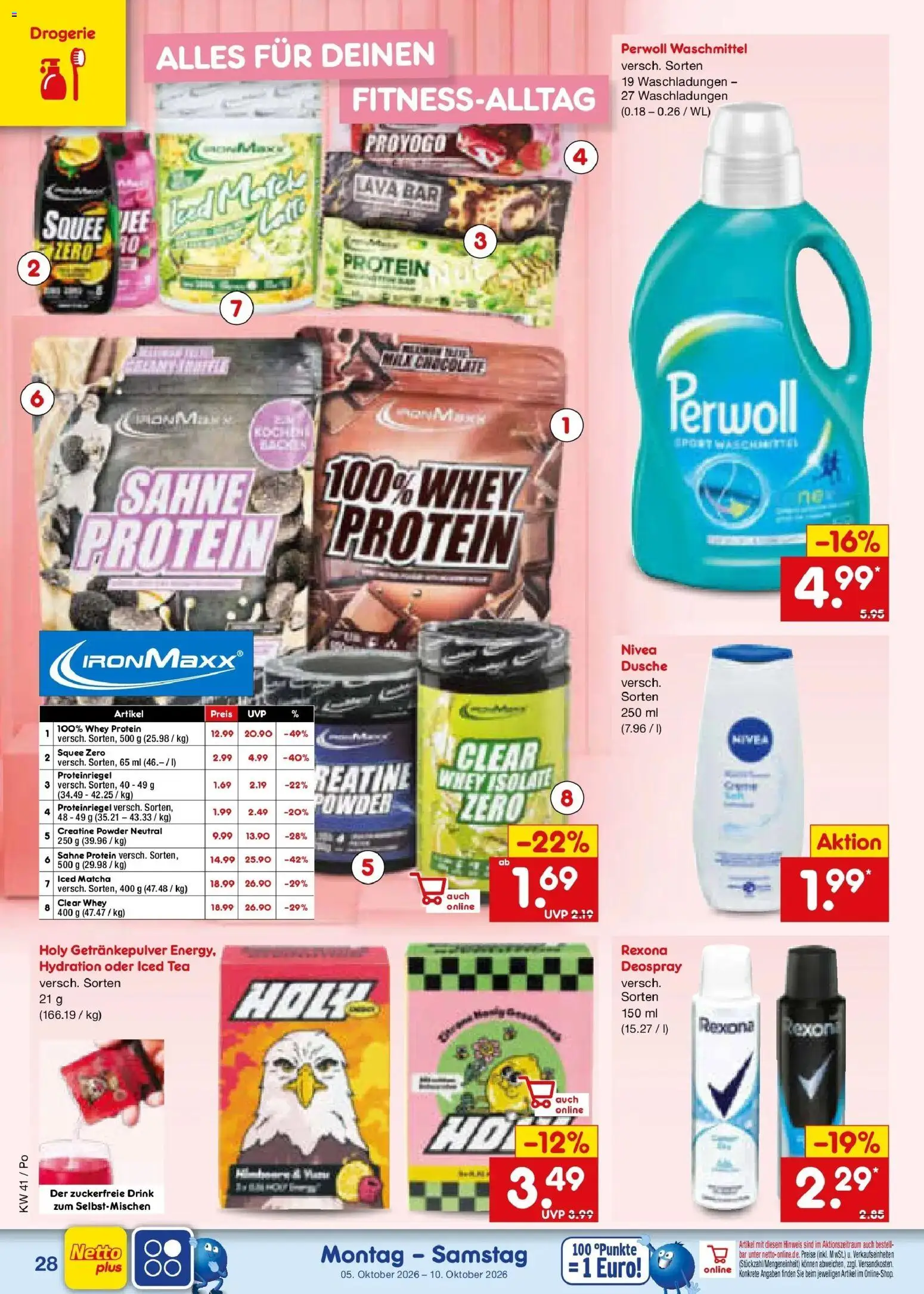 Netto Marken-Discount Prospekt Amberg (ab 05.10.2026) » Angebote | Seite: 34 | Produkte: Dusche, Perwoll, Waschmittel, Sahne