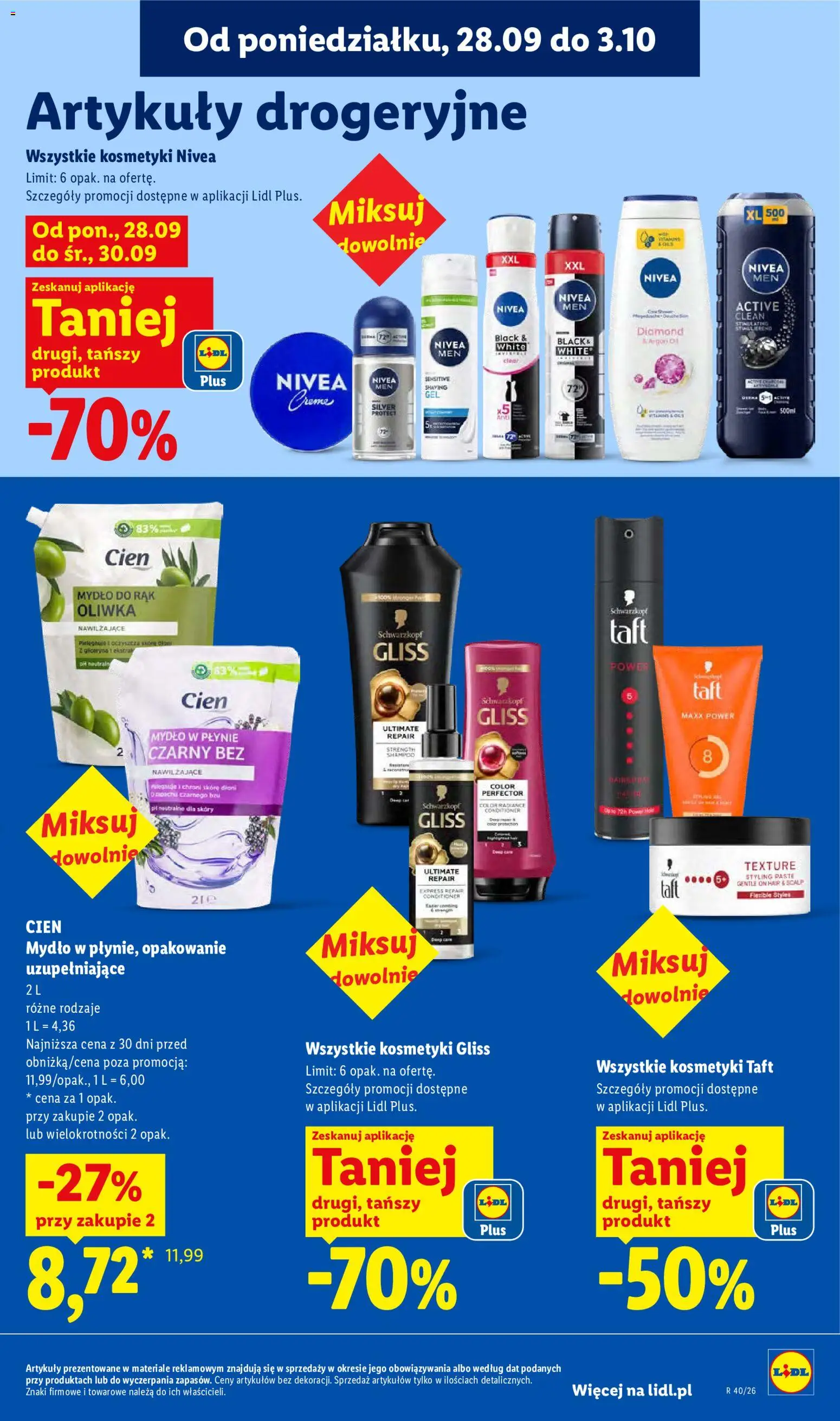 Lidl Polsko leták od 28.09.2026 | Strana: 93 | Produkty: Mýdlo, Nivea, Cien