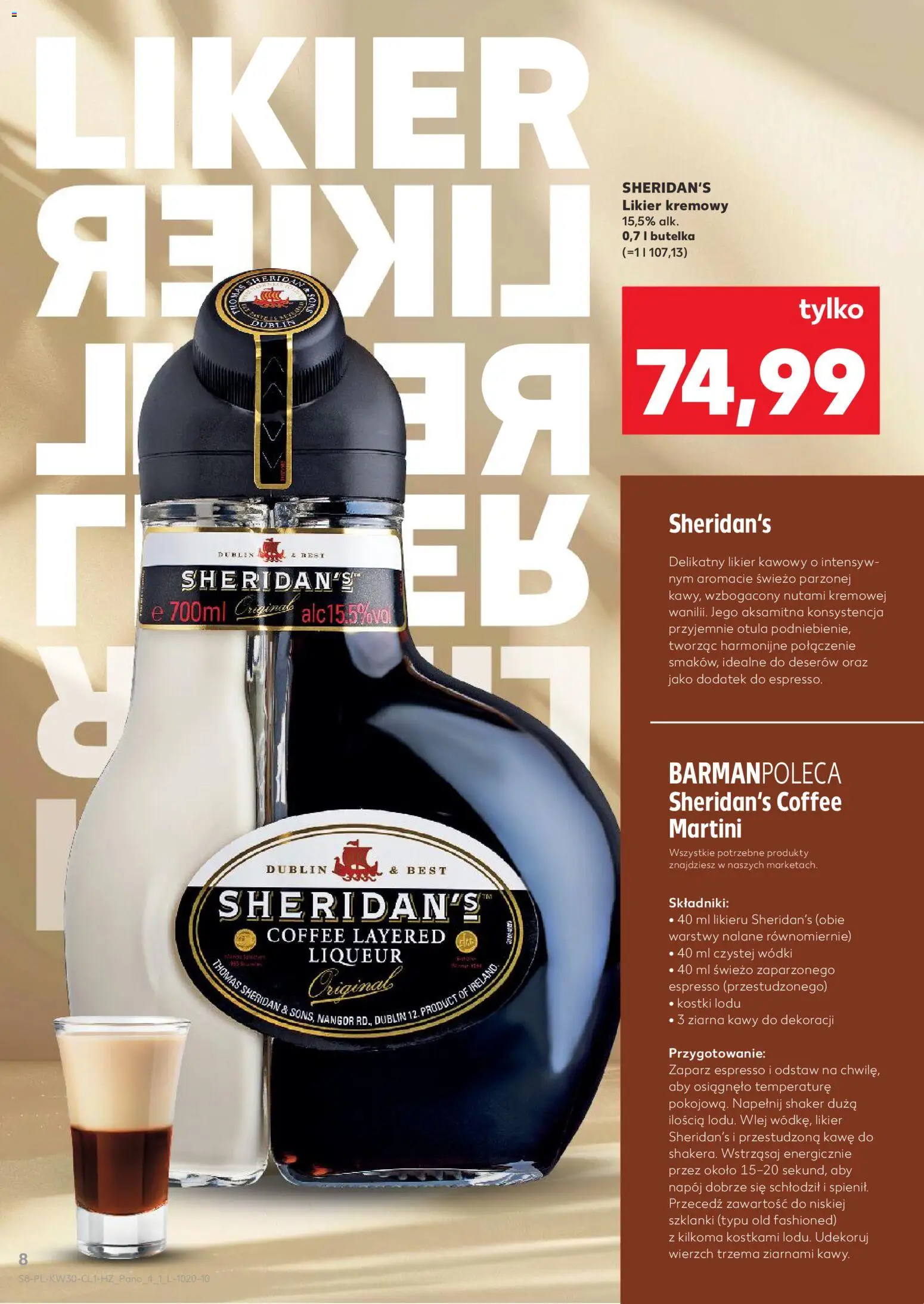 Kaufland Polsko leták - Barek od 23.07.2026 | Strana: 8 | Produkty: Sheridan's, Martini, Shaker