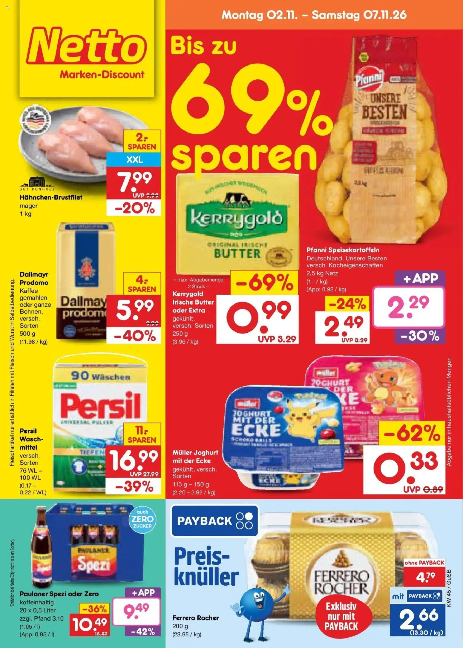 Netto Marken-Discount Prospekt Machern (ab 02.11.2026) » Angebote | Seite: 5 | Produkte: Butter, Paulaner spezi, Paulaner, Persil
