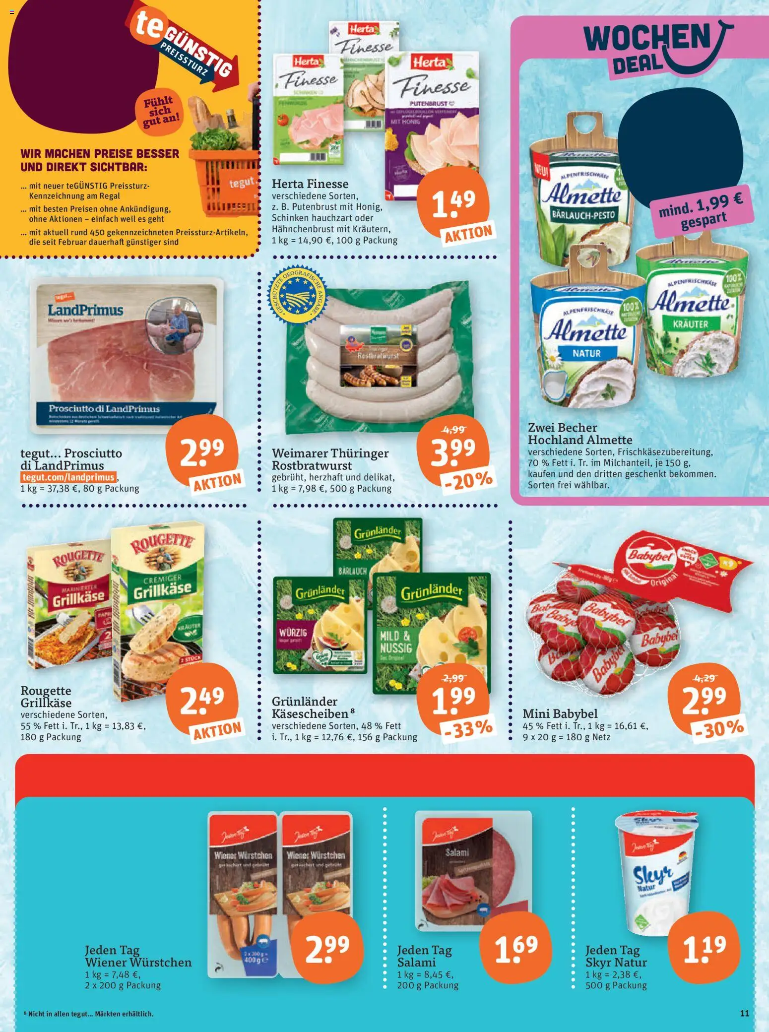 Tegut Prospekt – gültig ab 19.06.2026 | Seite: 13 | Produkte: Wiener wurstchen, Grunlander, Schinken, Hahnchenbrust