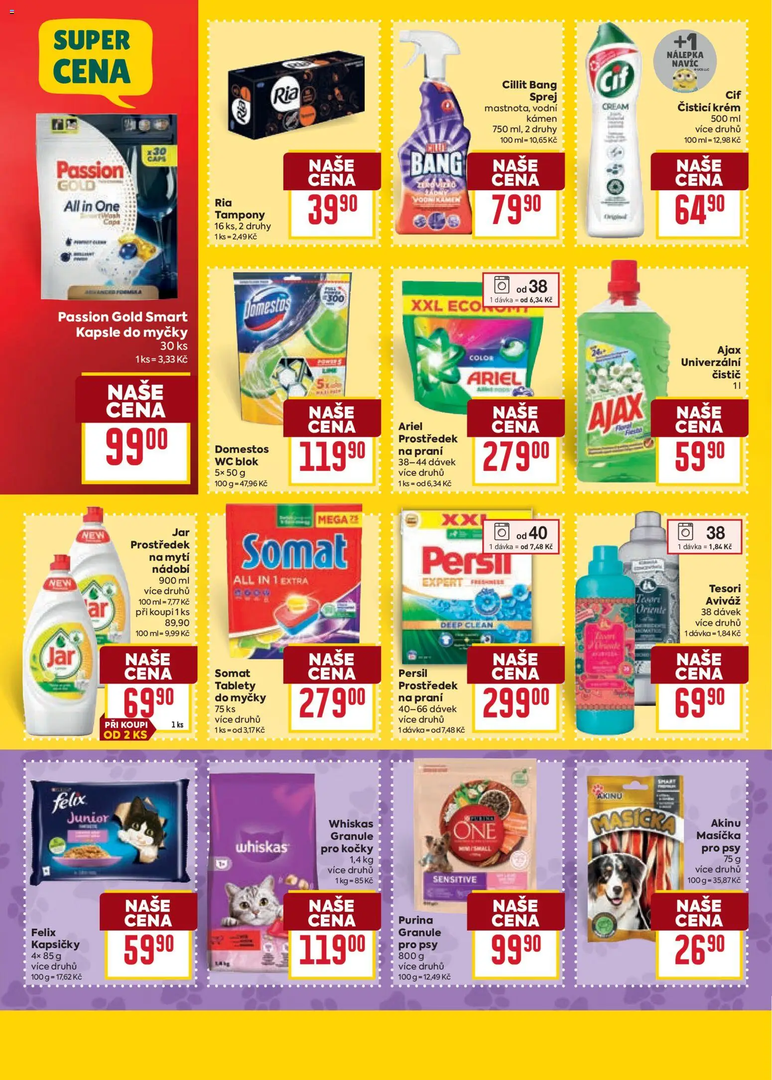 Billa Velký leták od 22.07.2026 | Strana: 30 | Produkty: Wc blok, Ariel, Domestos, Tampony