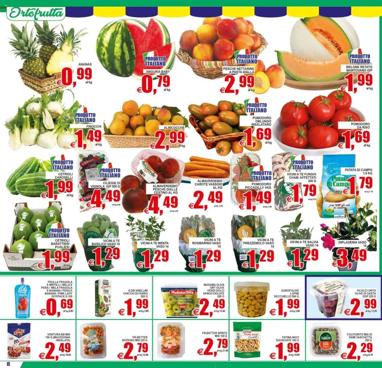Volantino Pewex del 19/06/2026 | Pagina: 8 | Prodotti: Pomodoro, Pera, Basilico, Cestino