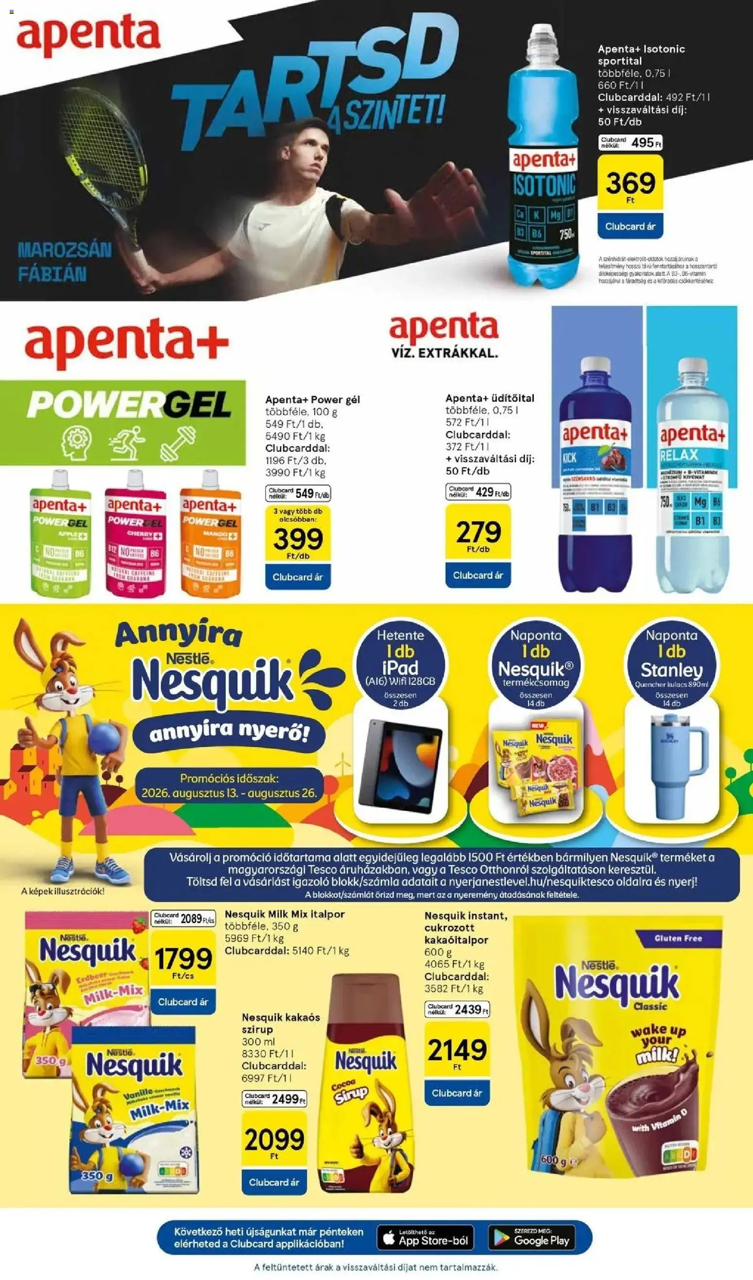 Tesco akciós ujság - amely érvényes a következő dátumtól: 2026.08.13. | Oldal: 17 | Termékek: Üdítőital, Apenta, Szirup, Gél