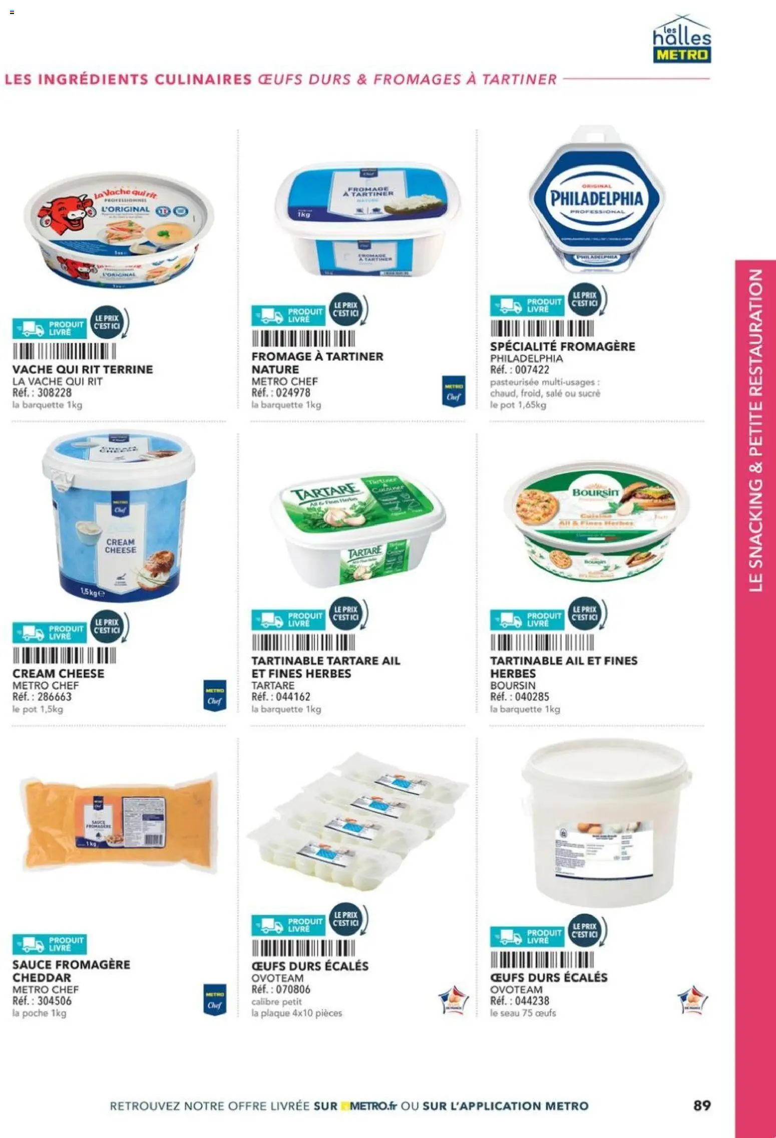 {H1} | Page: 89 | Produits: Sauce fromagère, Ail, Fromage, Philadelphia
