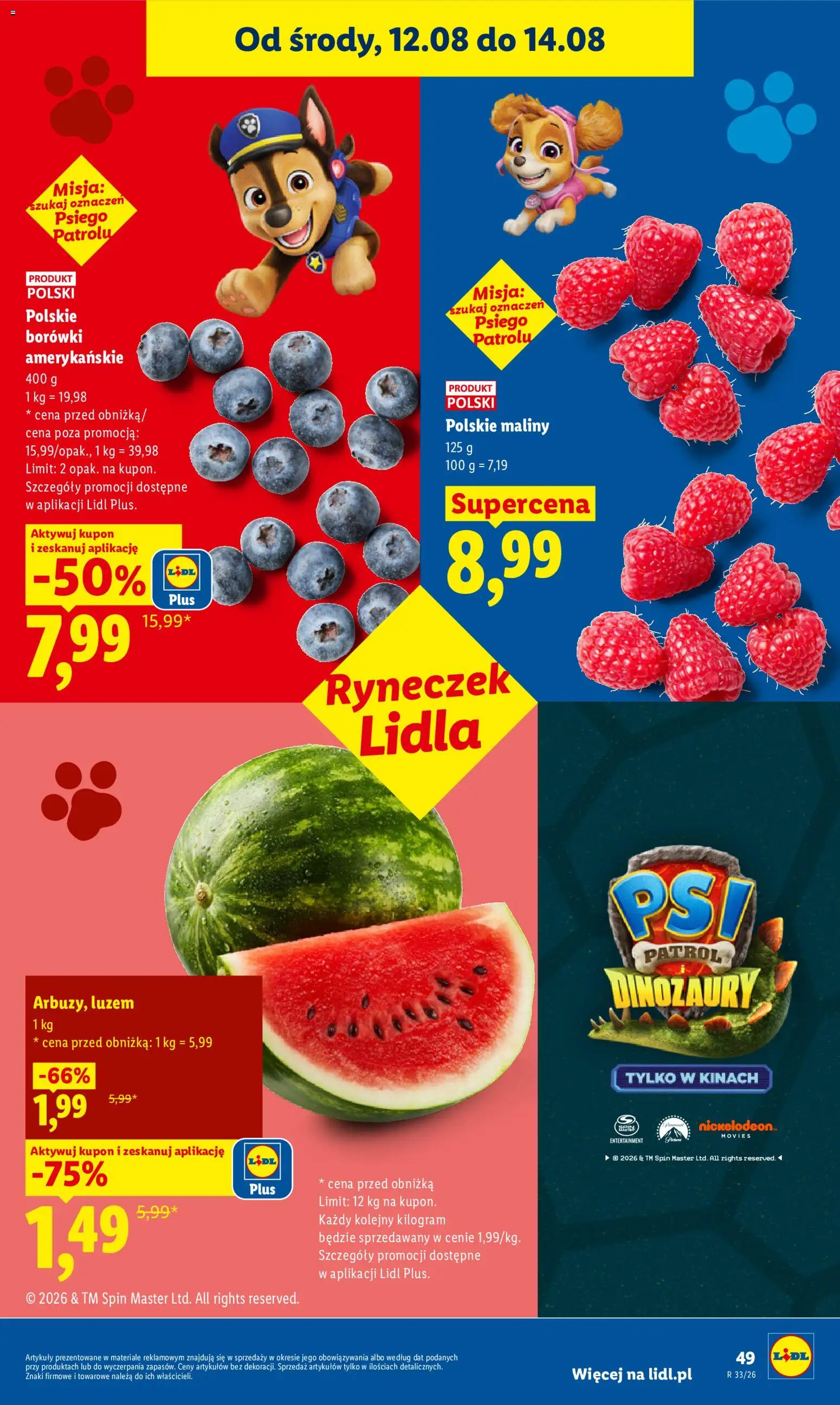 Lidl Polsko leták od 12.08.2026 | Strana: 49 | Produkty: Maliny