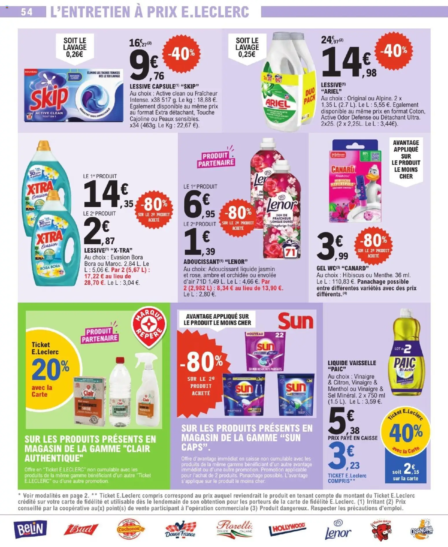 {H1} | Page: 54 | Produits: Orangina, Lenor, Liquide vaisselle, Vinaigre