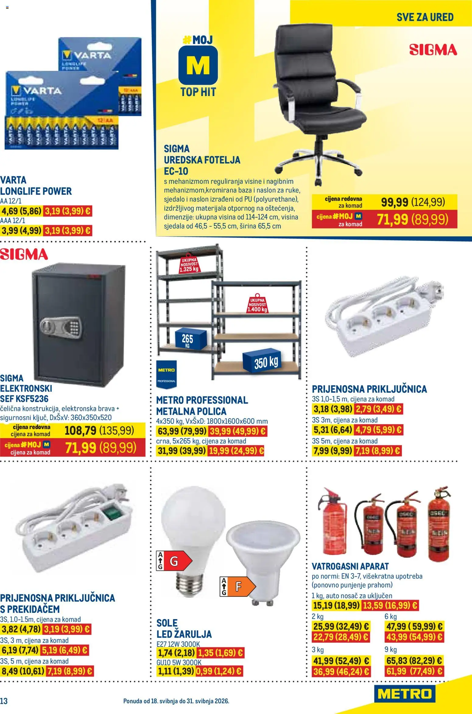Metro katalog | vrijedi od 18.05.2026 | Stranica: 9 | Proizvodi: Fotelja, Polica, Sef