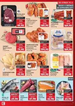 Náhled letáku Marinovaný vepřový bok, paprika cena za 1 kg od 19.08.2026 | Strana: 11 | Produkty: Drůbež, Hovězí, Steak, Kuřecí Křídla