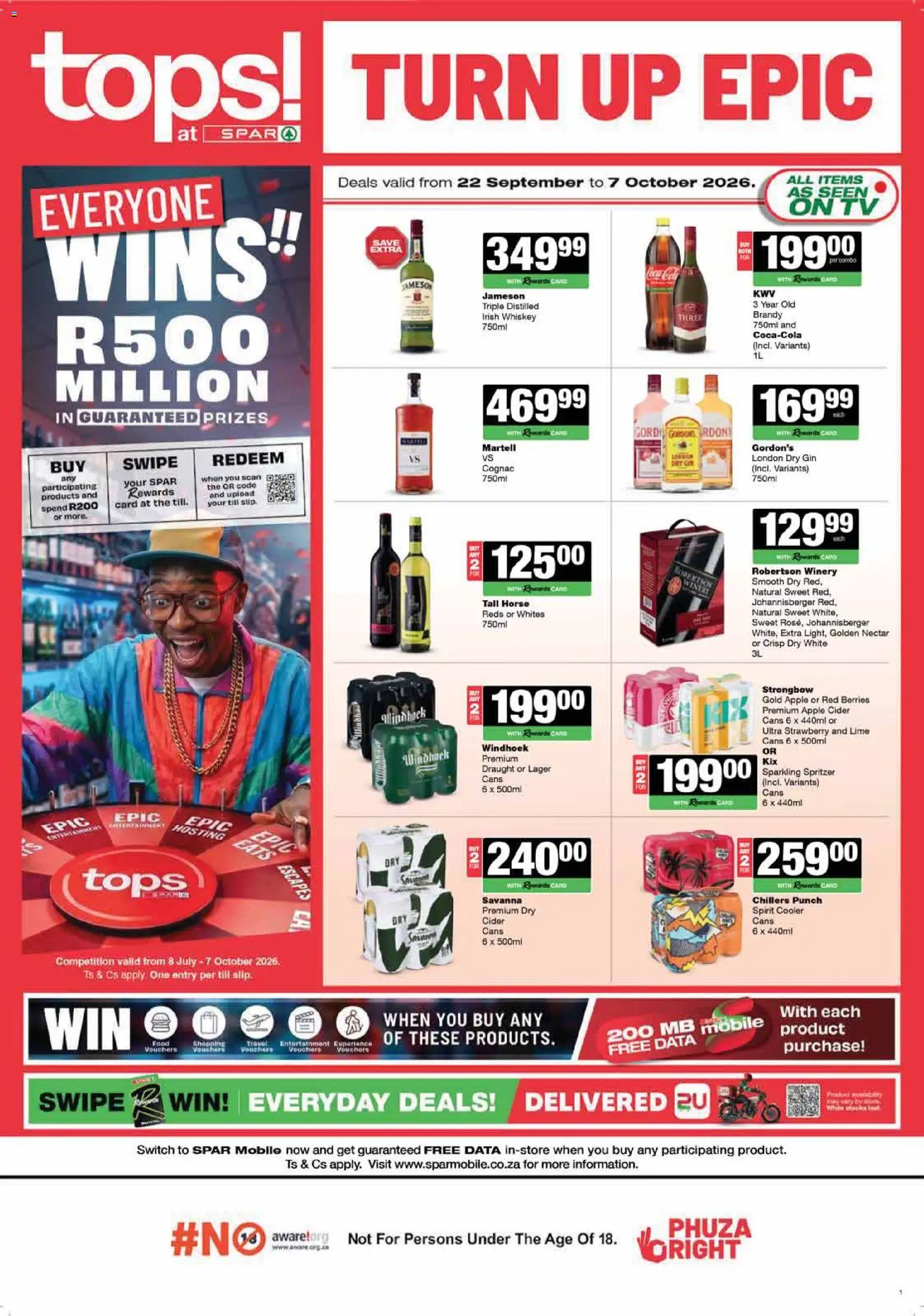 New Tops at Spar catalogue – valid from 22/09/2026 | Page: 3 | Products: Brandy, Gin, Cognac, Lime