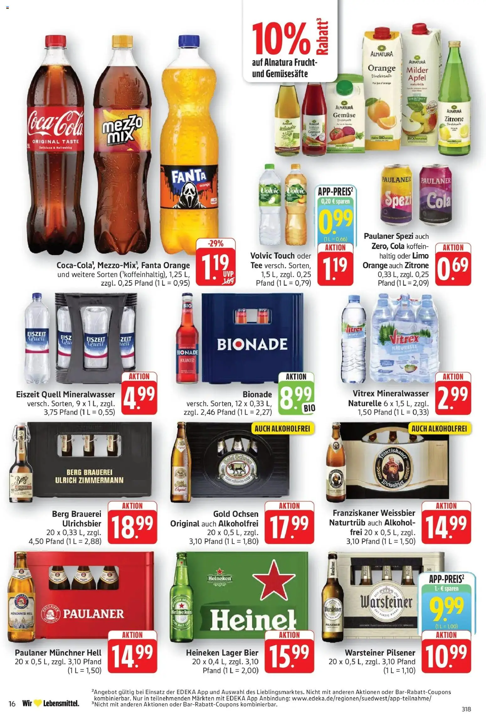 E center Prospekt Göppingen (ab 26.10.2026) zum Blättern | Seite: 16 | Produkte: Volvic touch, Zitrone, Tee, Volvic