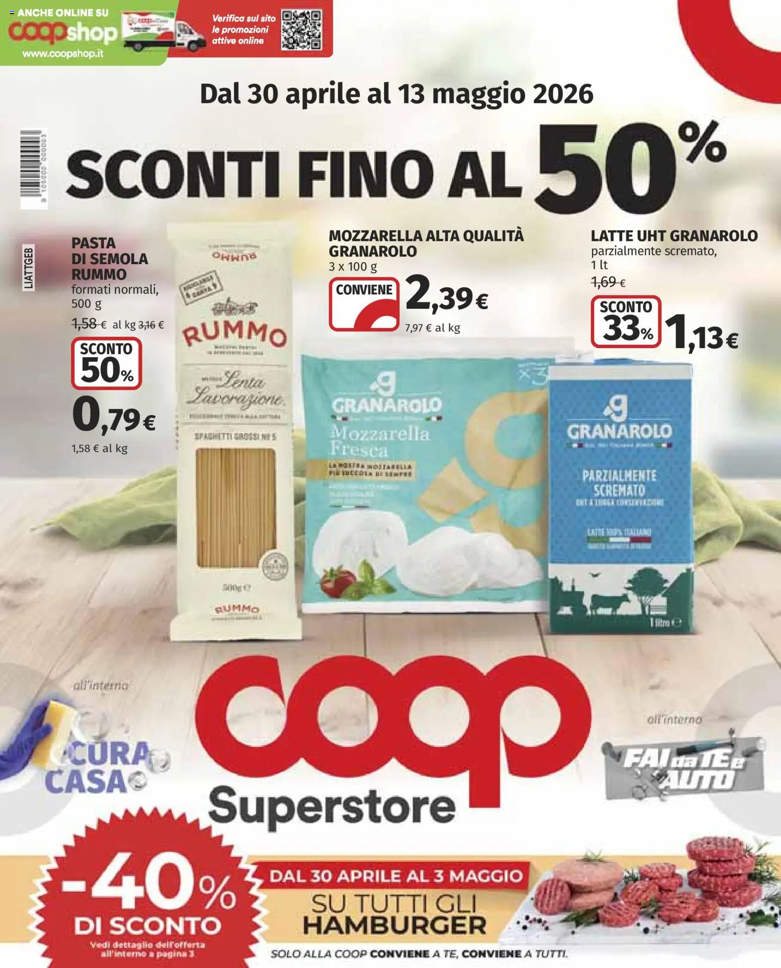 Volantino COOP del 30.04.2026 | Pagina: 1 | Prodotti: Tè, Mozzarella, Latte, Pasta