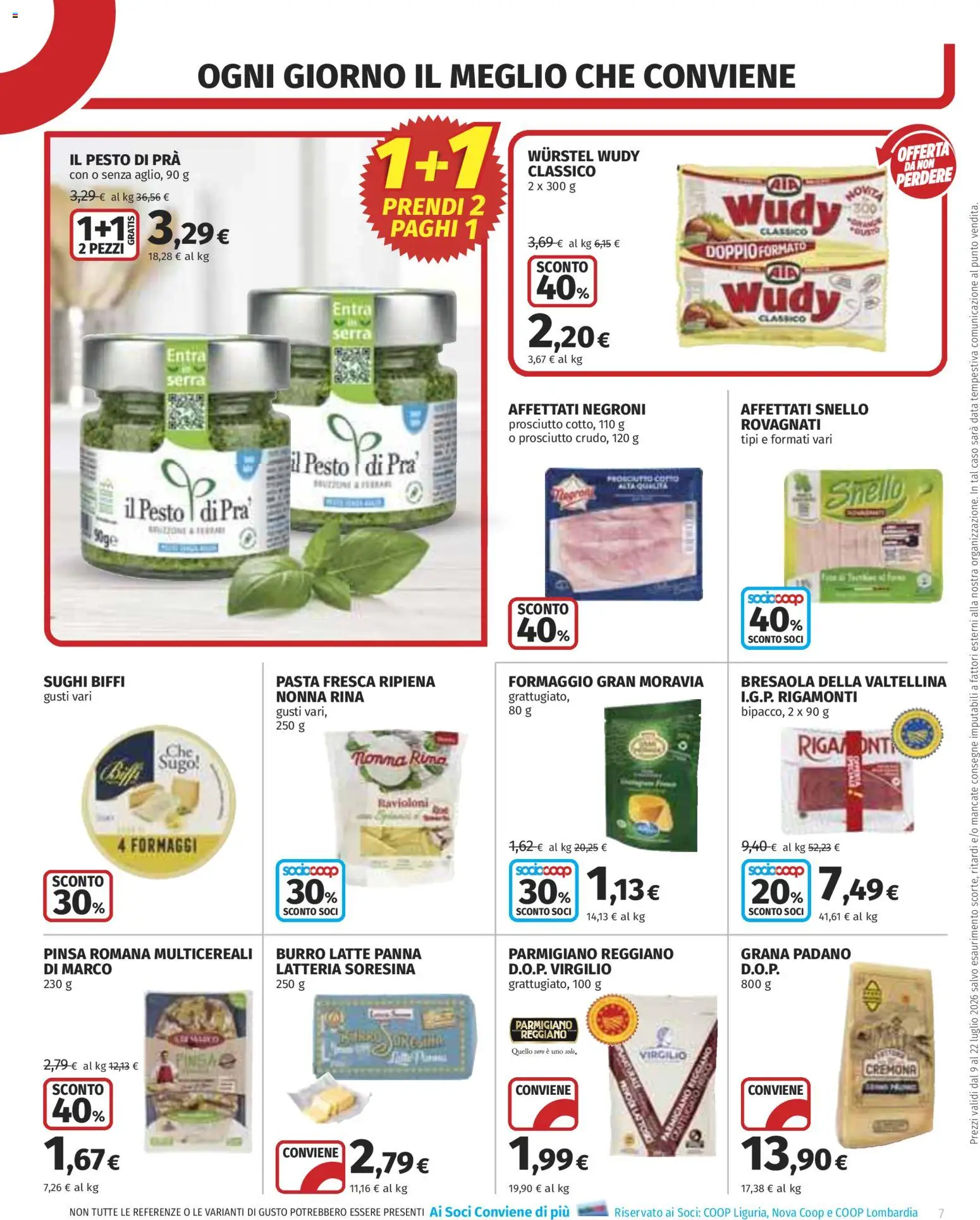 Volantino COOP del 09/07/2026 | Pagina: 7 | Prodotti: Panna, Latte, Formaggio, Pesto