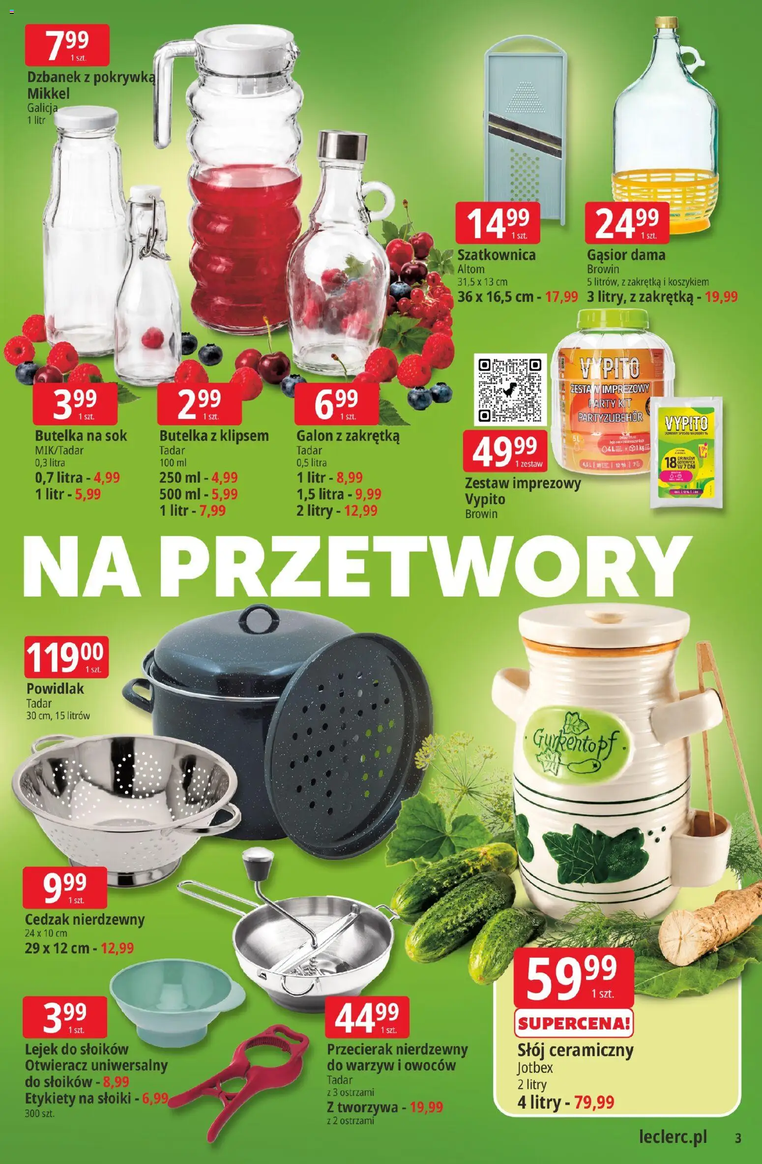 E.Leclerc gazetka - Elbląg od 16.06.2026 | Strona: 3 | Produkty: Dzbanek, Sok