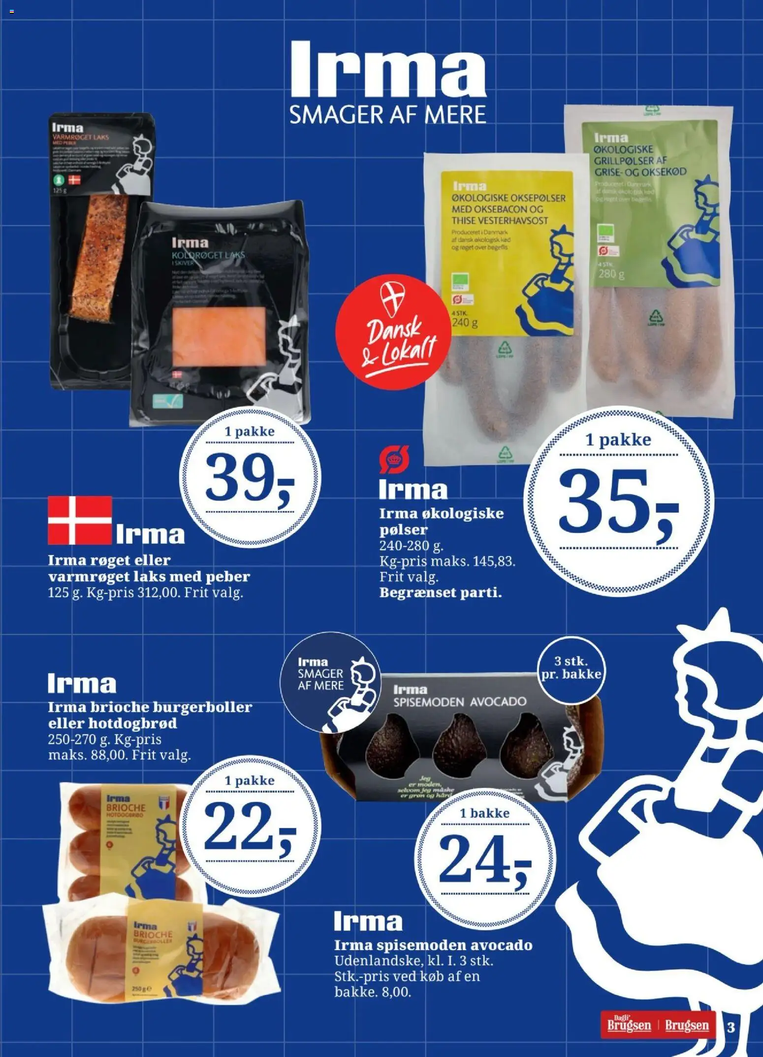 Dagli'Brugsen tilbudsavis – gyldig fra 24.04.2026 | Side: 3 | Produkter: Maske, Pølser, Avocado, Aparelho de barbear