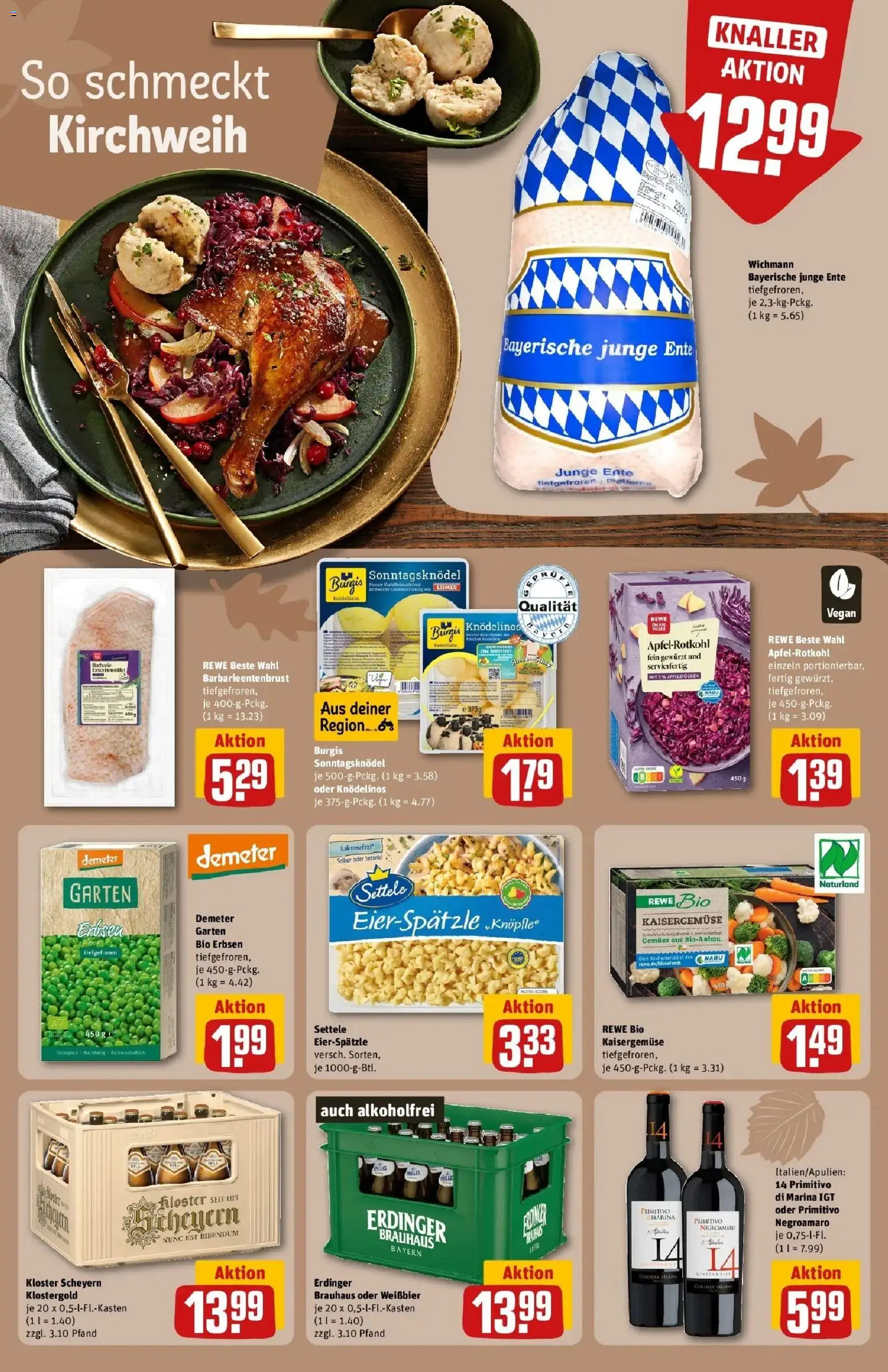 REWE Prospekt ab 12.10.2026 zum Blättern » Angebote | Seite: 20 | Produkte: Gewicht, Weißbier, Gemüse, Ente