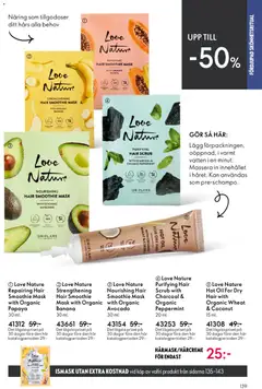 Love Nature Repairing Hair Smoothie Mask with Organic Papaya, 30 ml. - Förhandsvisning av reklamblad från butik Oriflame aktuell från 22.04.2026 | Sida: 139 | Produkter: Avocado, Mask, Papaya