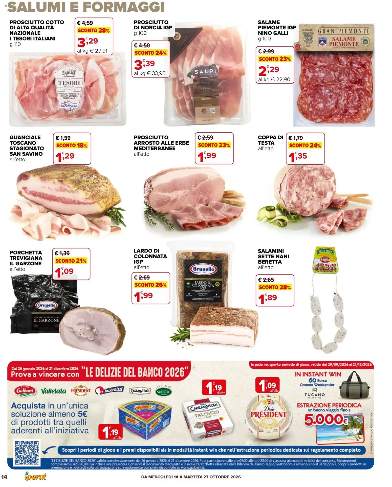 Volantino Iperal del 14/10/2026 | Pagina: 14 | Prodotti: Porchetta, Lardo, Bilancia, Guanciale