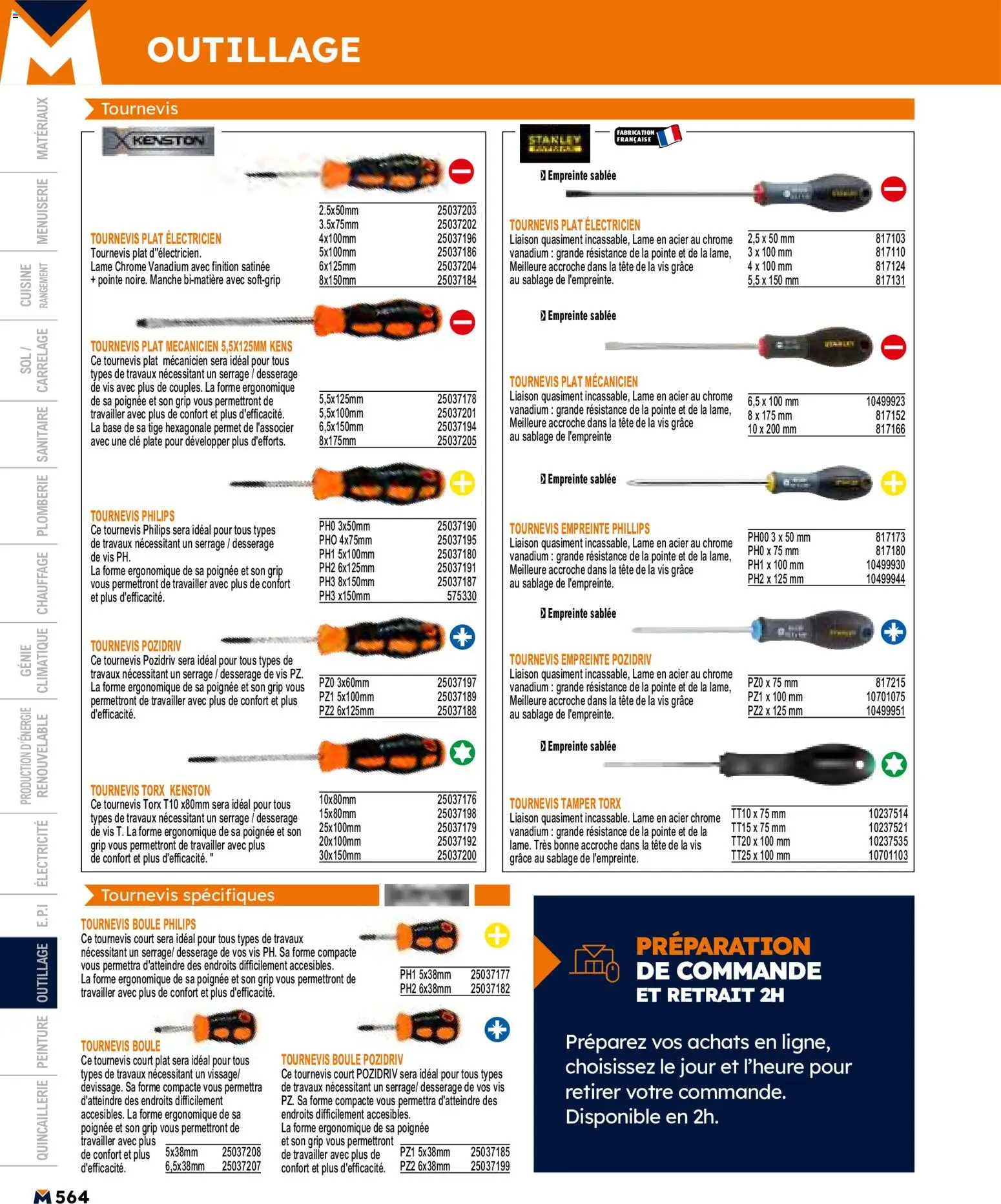 {H1} | Page: 564 | Produits: Tournevis, Base, Clé