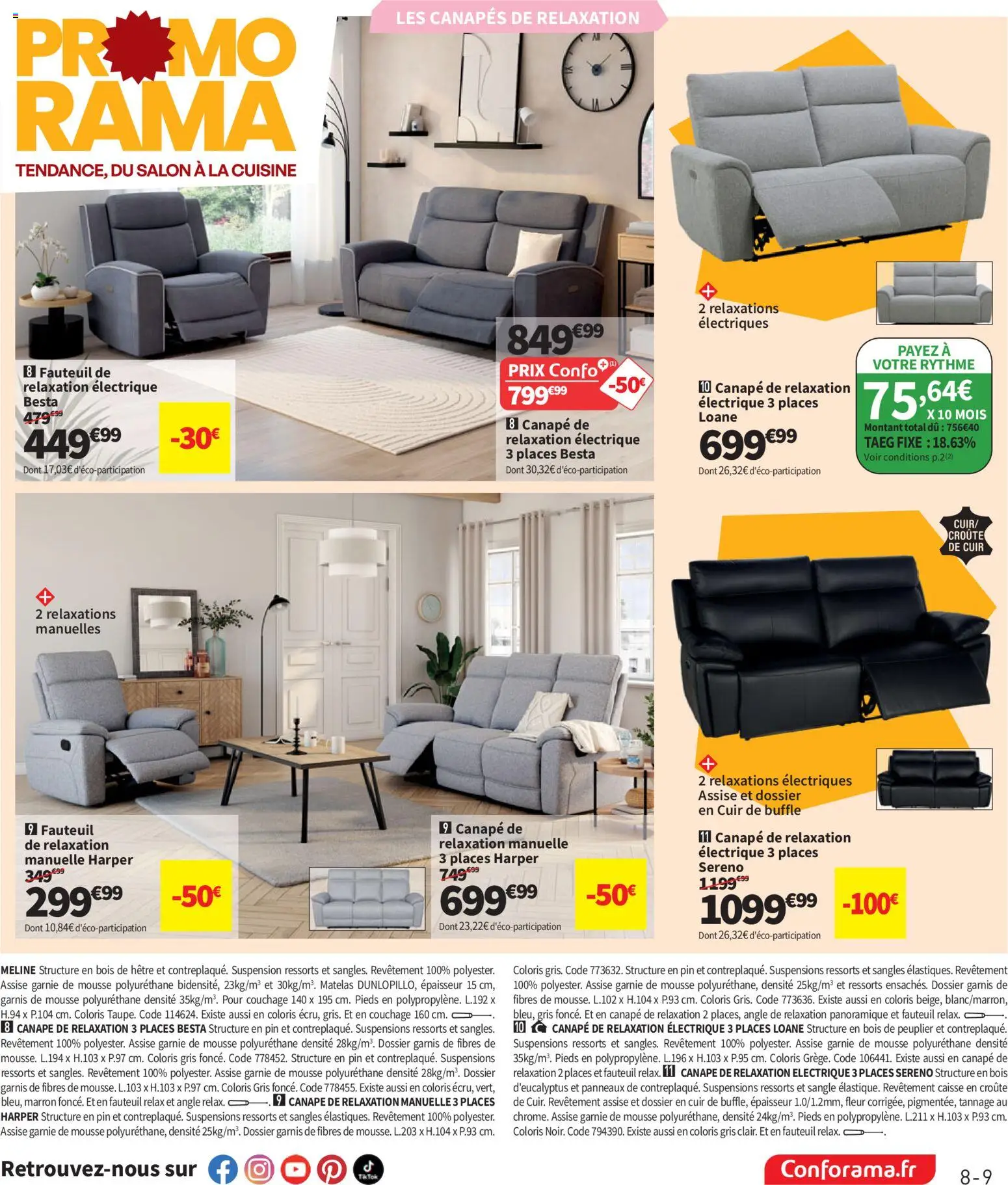 {H1} | Page: 9 | Produits: Mousse, Canapé, Fauteuil, Canapés