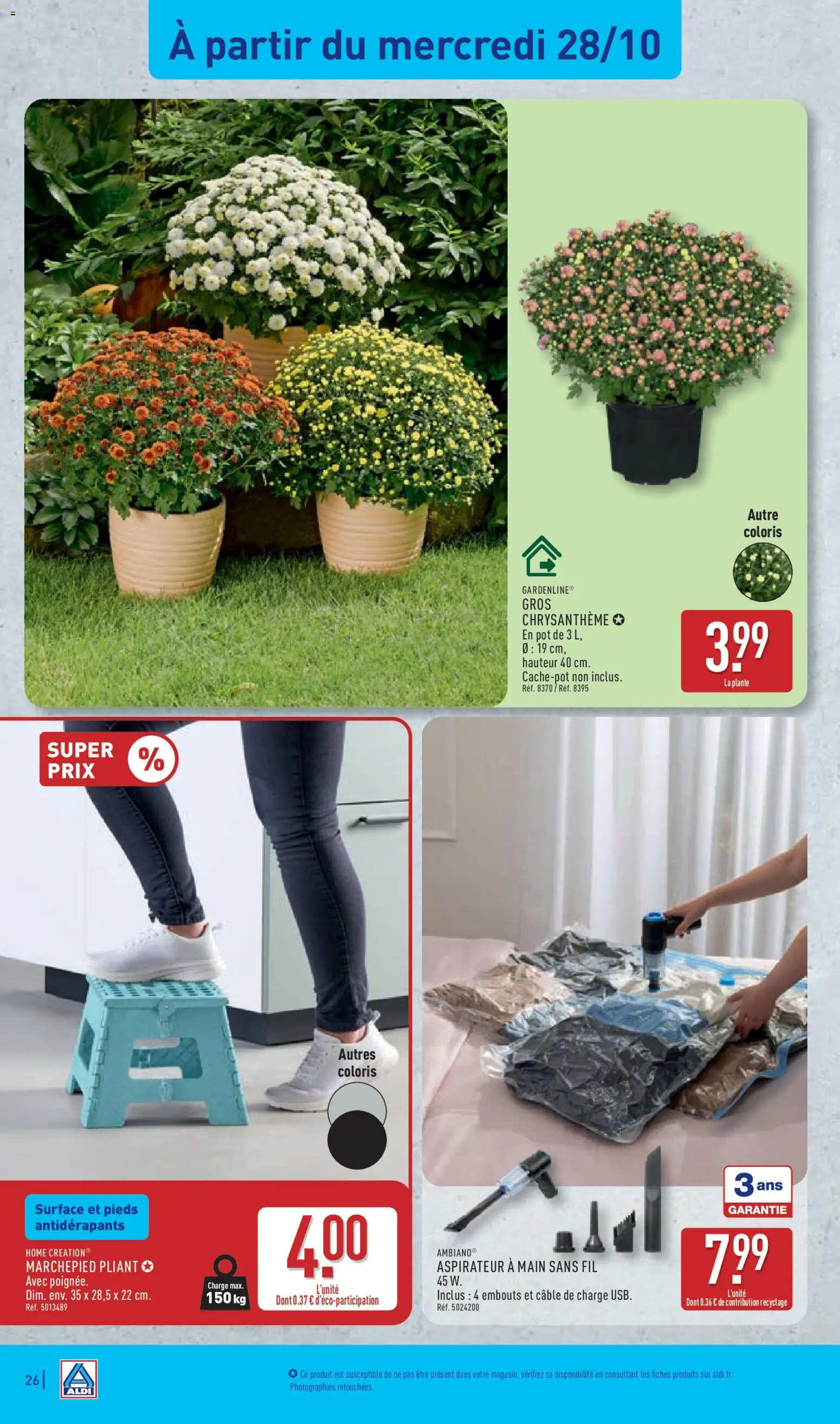 {H1} | Page: 30 | Produits: Aspirateur, Chrysantheme en pot, Cache-pot, Marchepied pliant