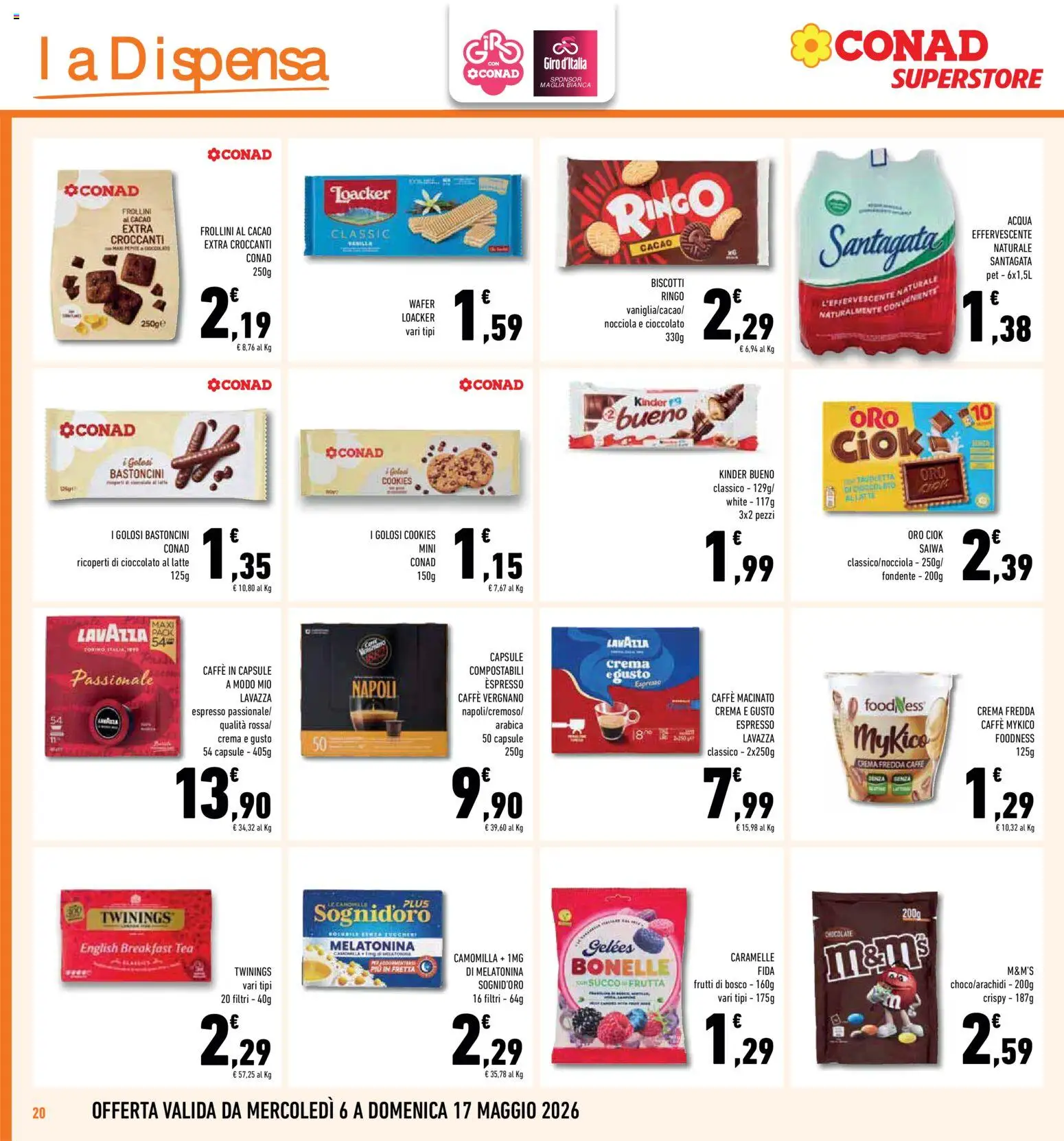 Volantino Conad del 06.05.2026 | Pagina: 20 | Prodotti: Crema, Caramelle, Pepe, Latte