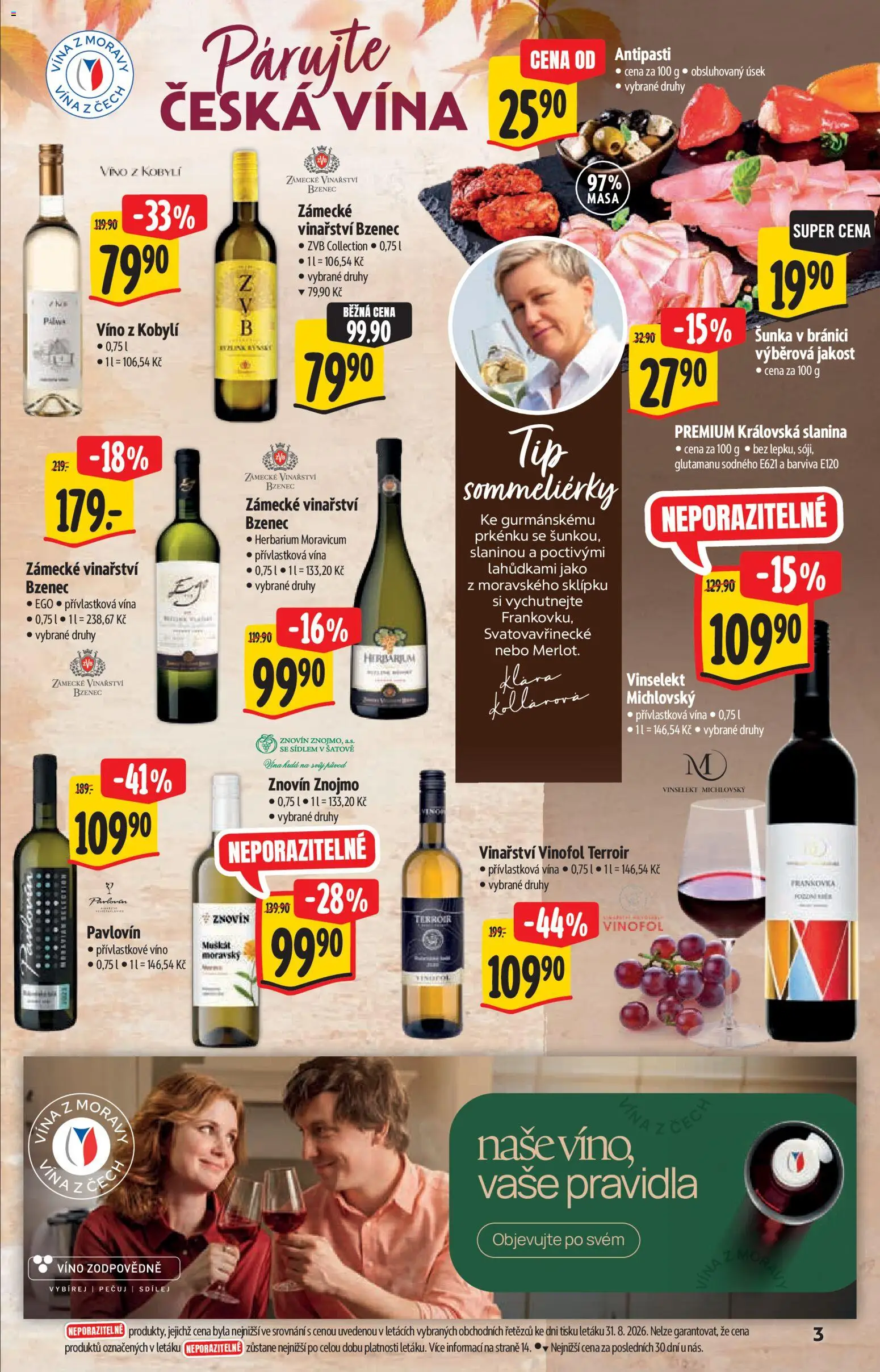 Albert katalog - Hypermarket - Víno od 09.09.2026 | Strana: 3 | Produkty: Šunka, Víno, Slanina
