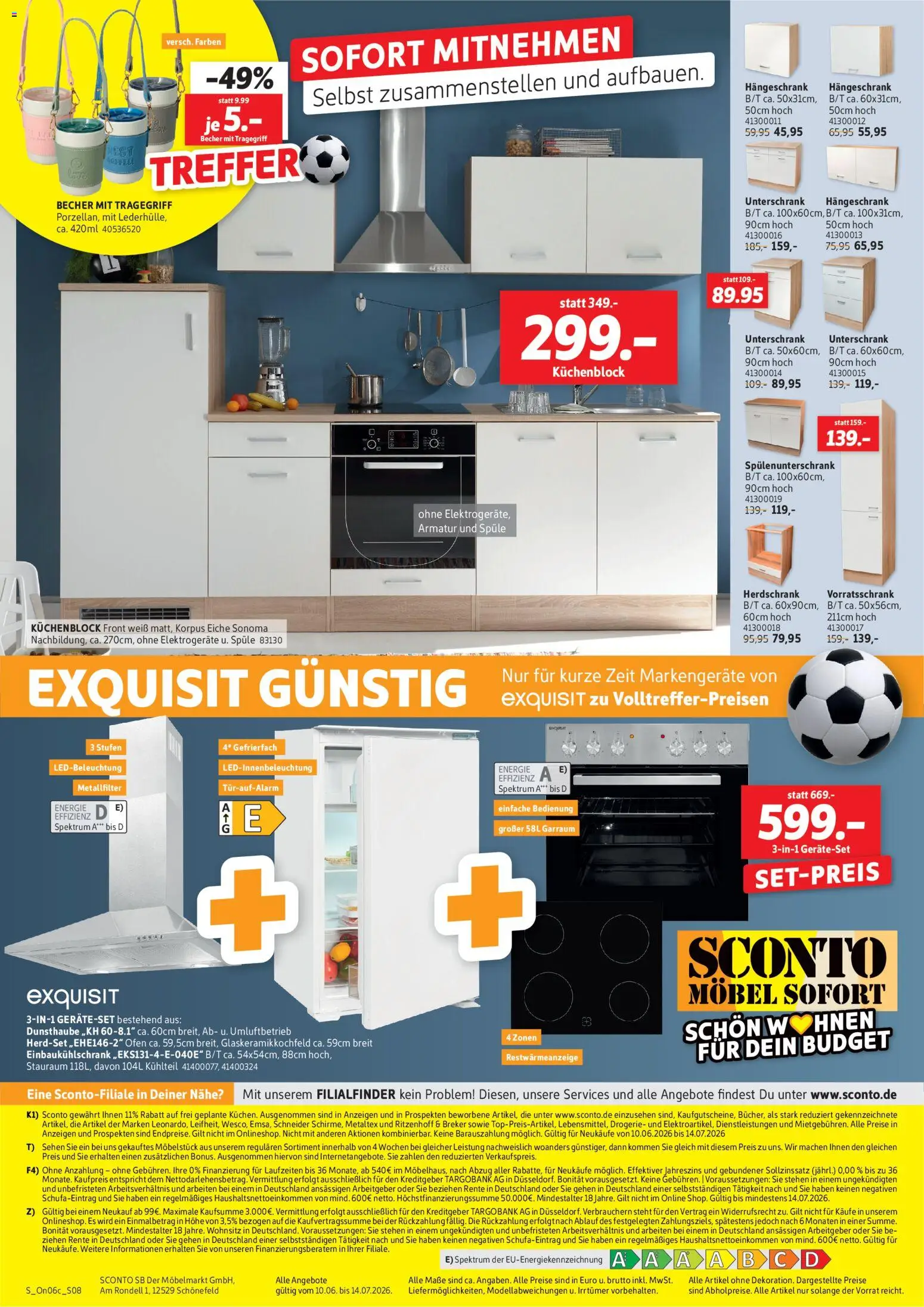 Sconto Küchenspezial – gültig ab 10.06.2026 | Seite: 8 | Produkte: Ofen, Küchenblock, Hängeschrank, Unterschrank
